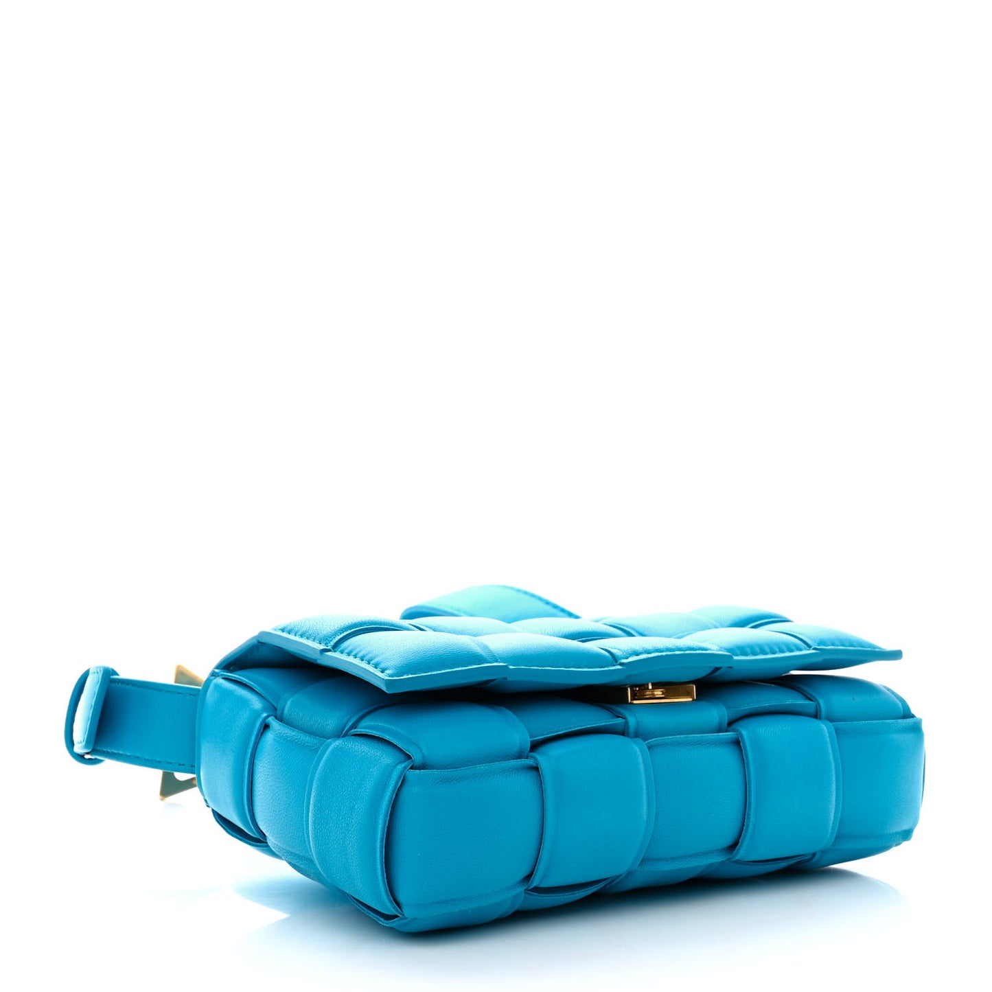 Nappa Maxi Intreccio Small Padded Cassette Crossbody Bag Pool