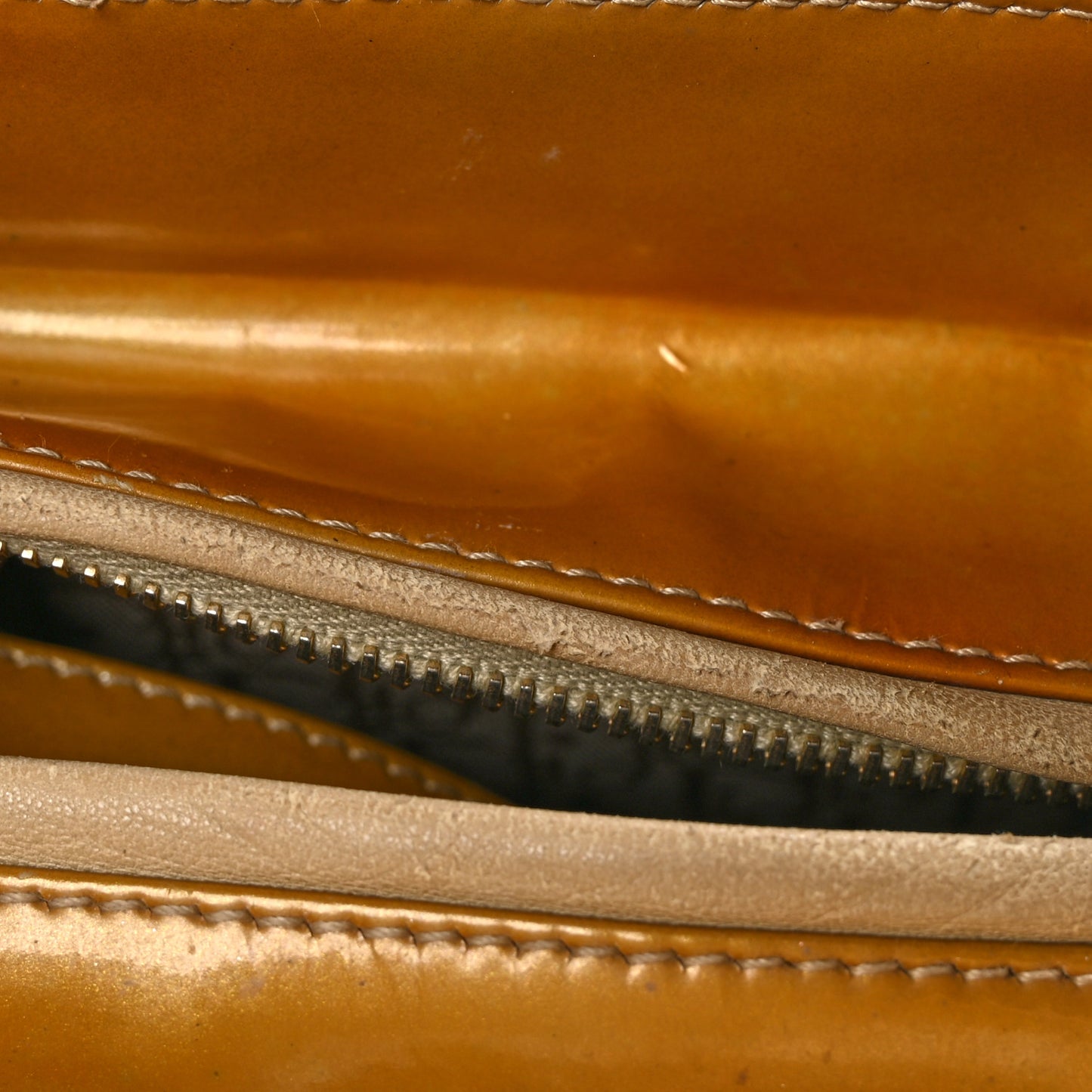 Patent Cannage Stitched Medium Lady Dior Dark Beige