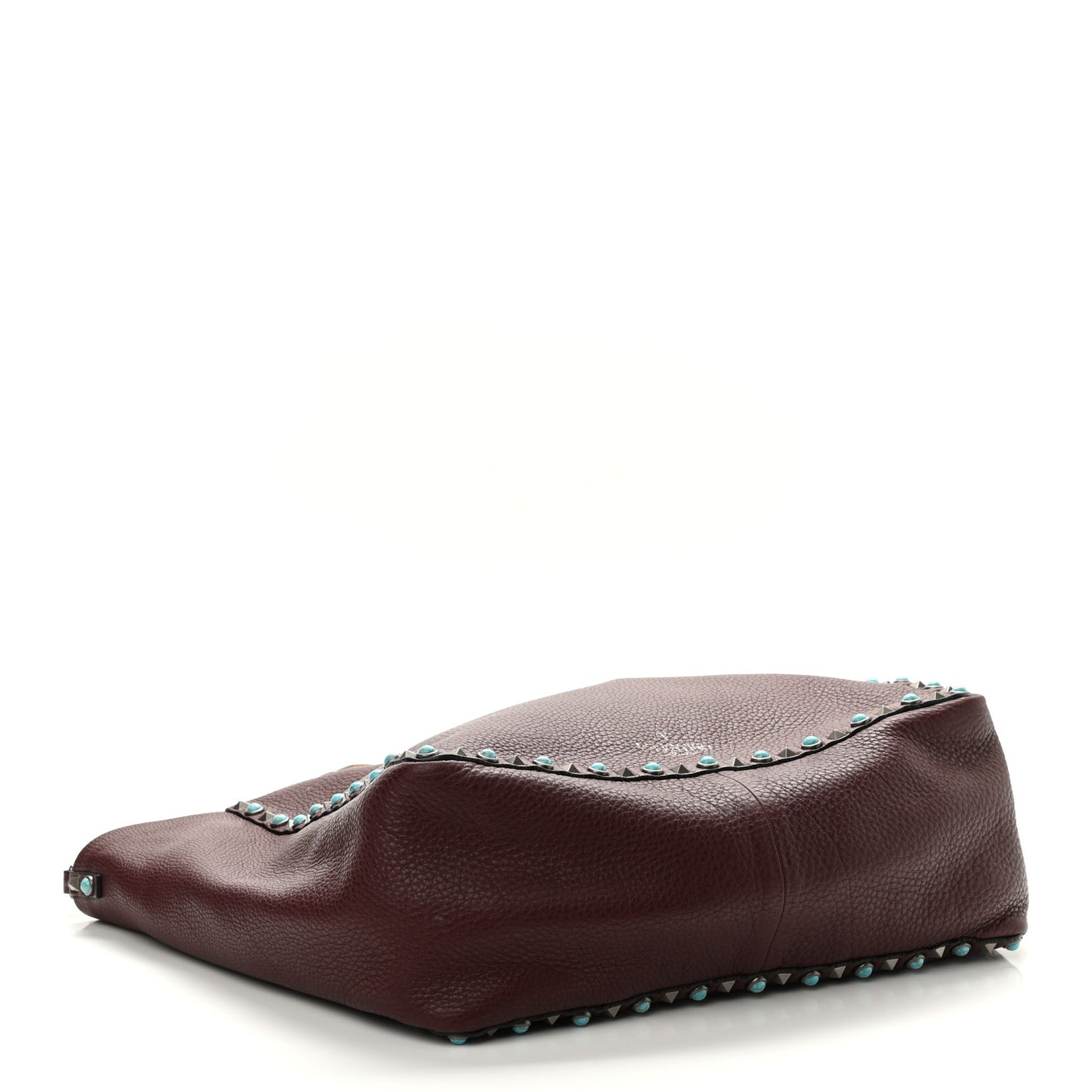 Stampa Alce Calfskin Medium Guitar Strap Rockstud Rolling Reversible Tote Wine Yellow