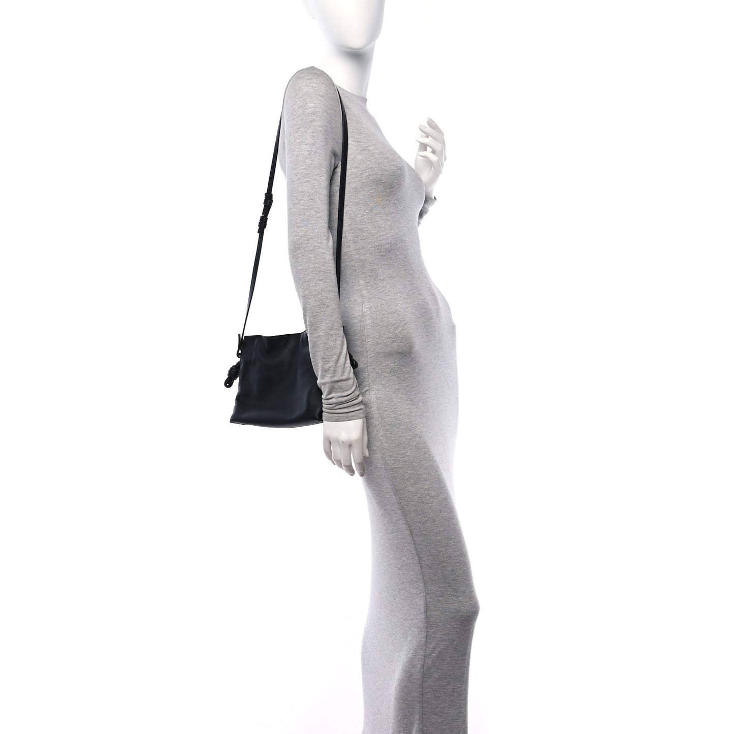Calfskin Mini Flamenco Knot Clutch Black
