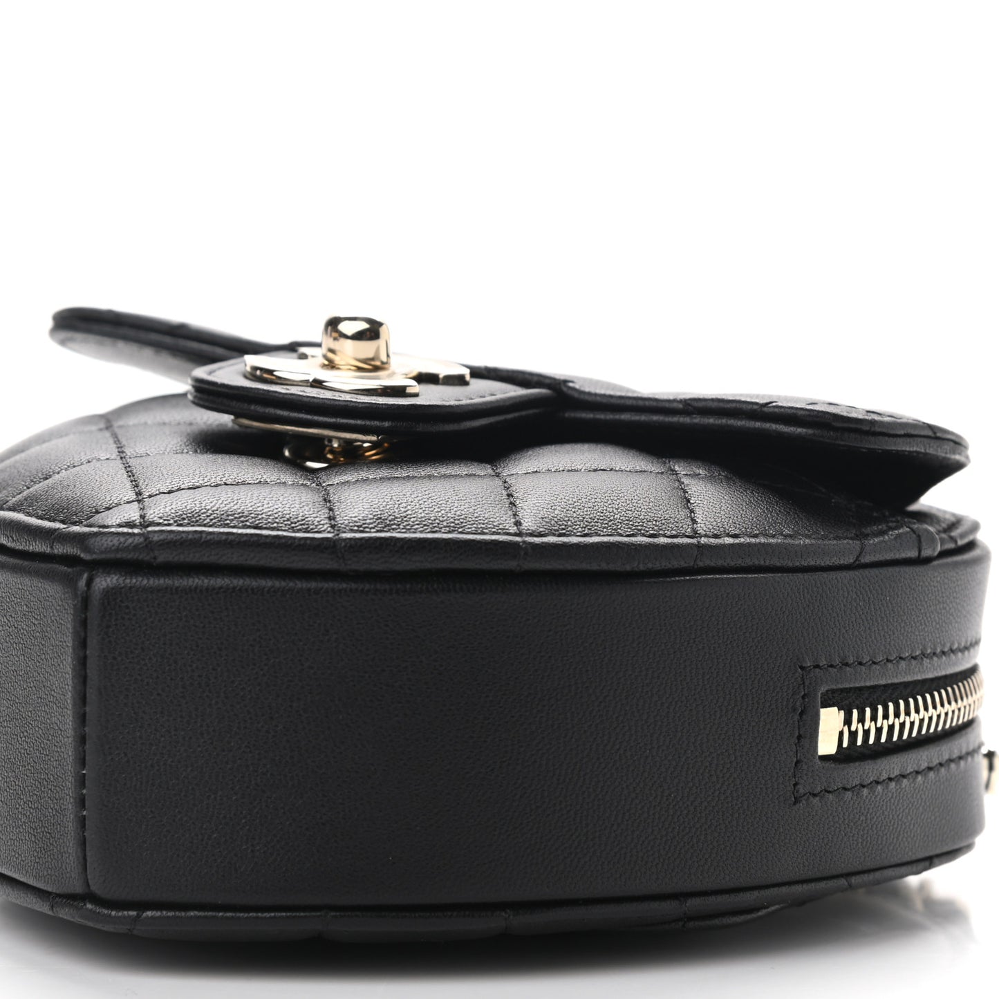 Lambskin Quilted CC In Love Heart Clutch With Chain Black