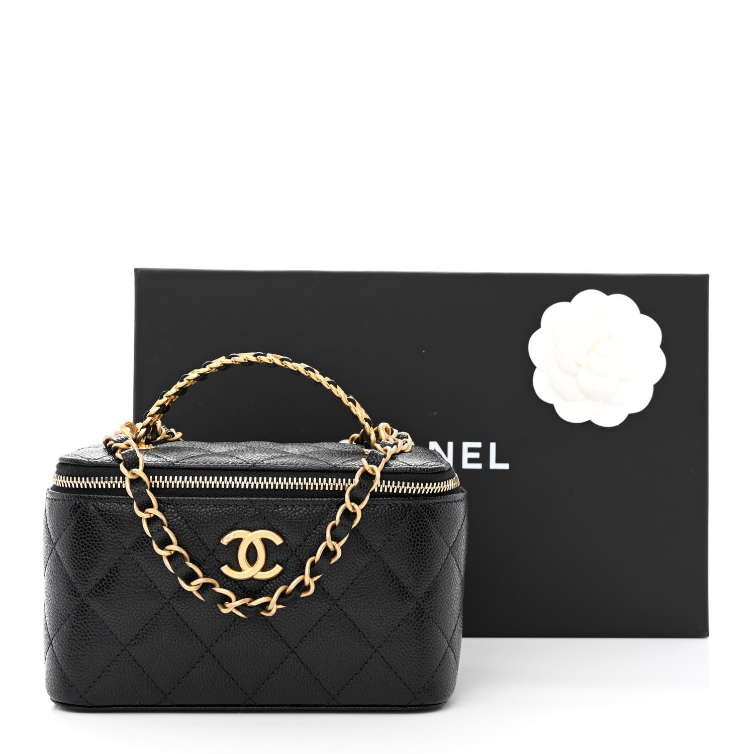 Chanel Shiny Caviar Quilted Pick Me Up Vanity Case Black 11 of 11