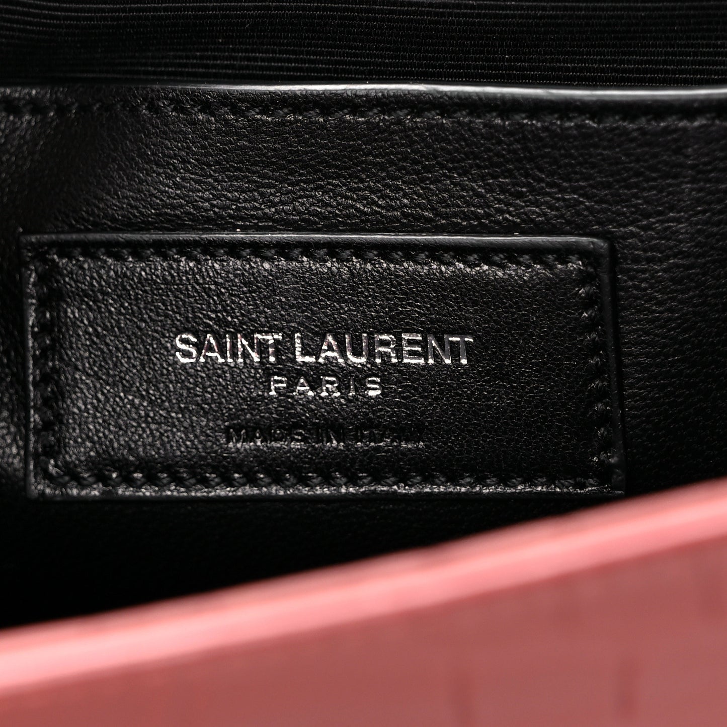Calfskin Crocodile Embossed Classic Kate Monogram Clutch Dark Pink