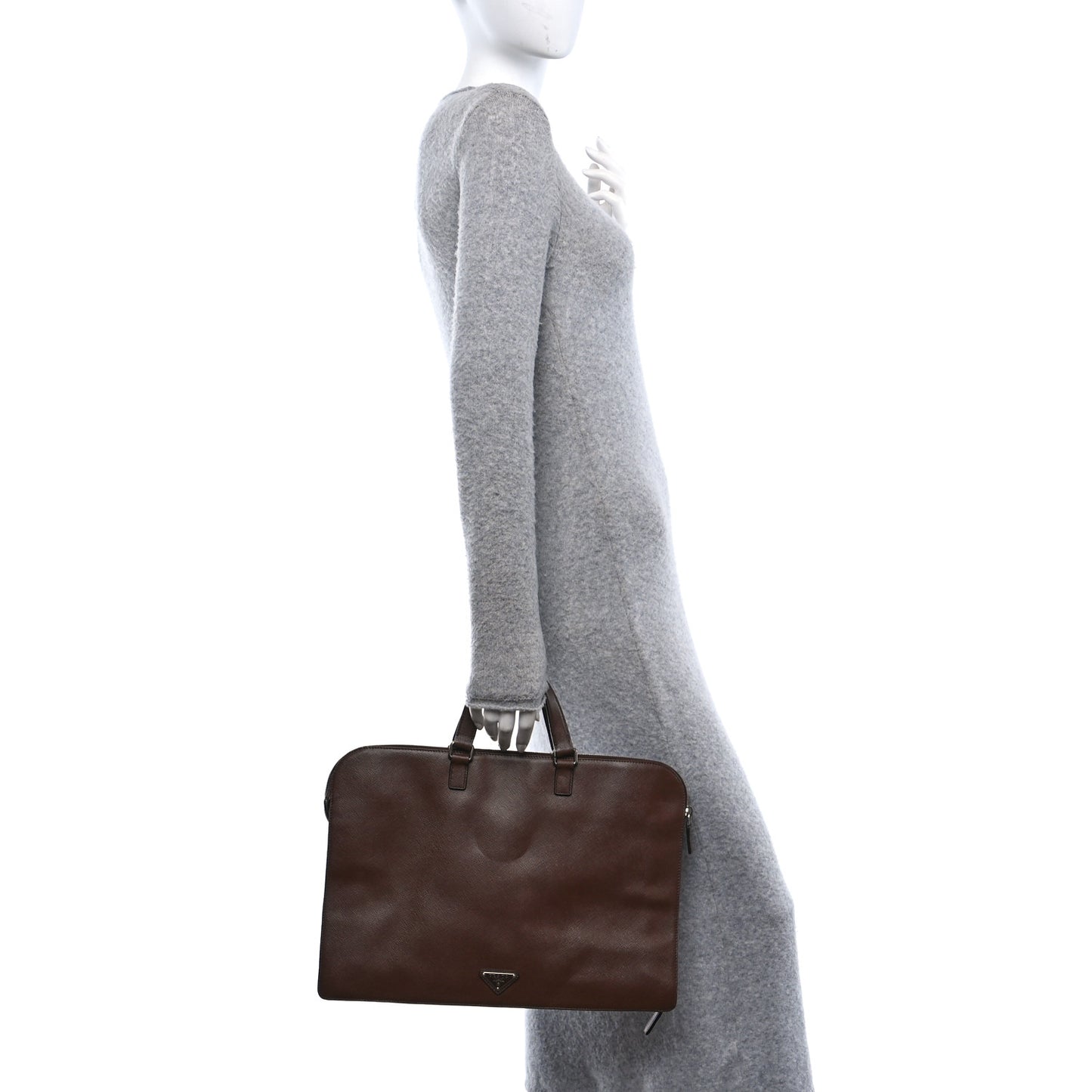 Saffiano Cuir Travel Briefcase Cacao