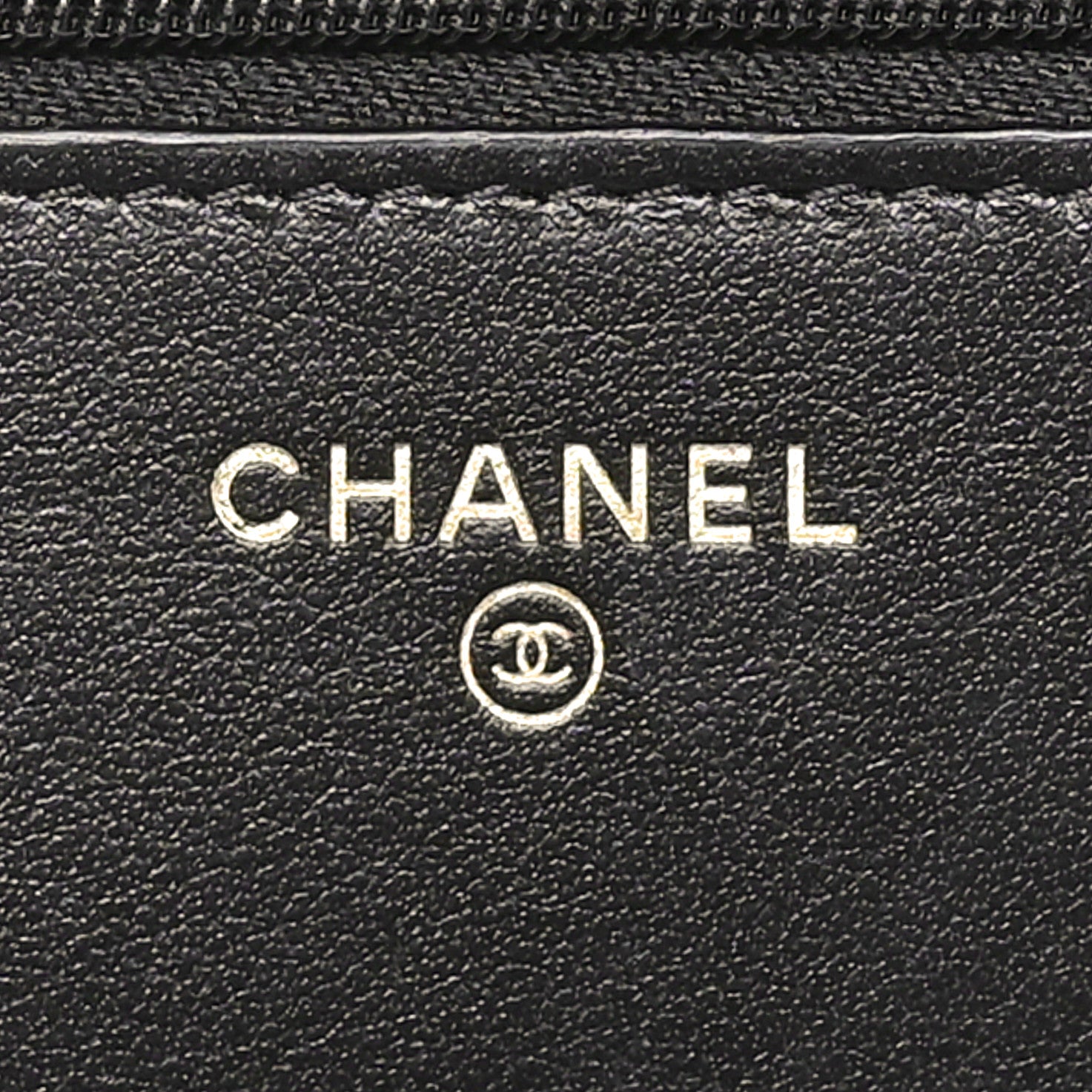 Chanel Shiny Aged Calfskin Enamel Logo Quilted Wallet On Chain WOC Black 6 of 10