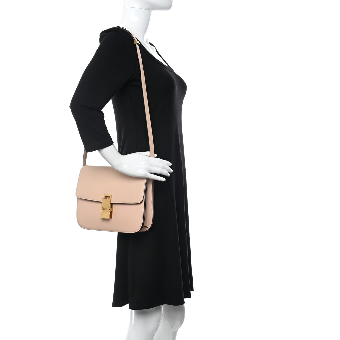 Goatskin Medium Classic Box Flap Bag Dune
