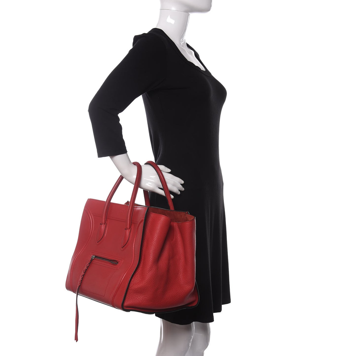 Supple Calfskin Medium Phantom Luggage Vermillion