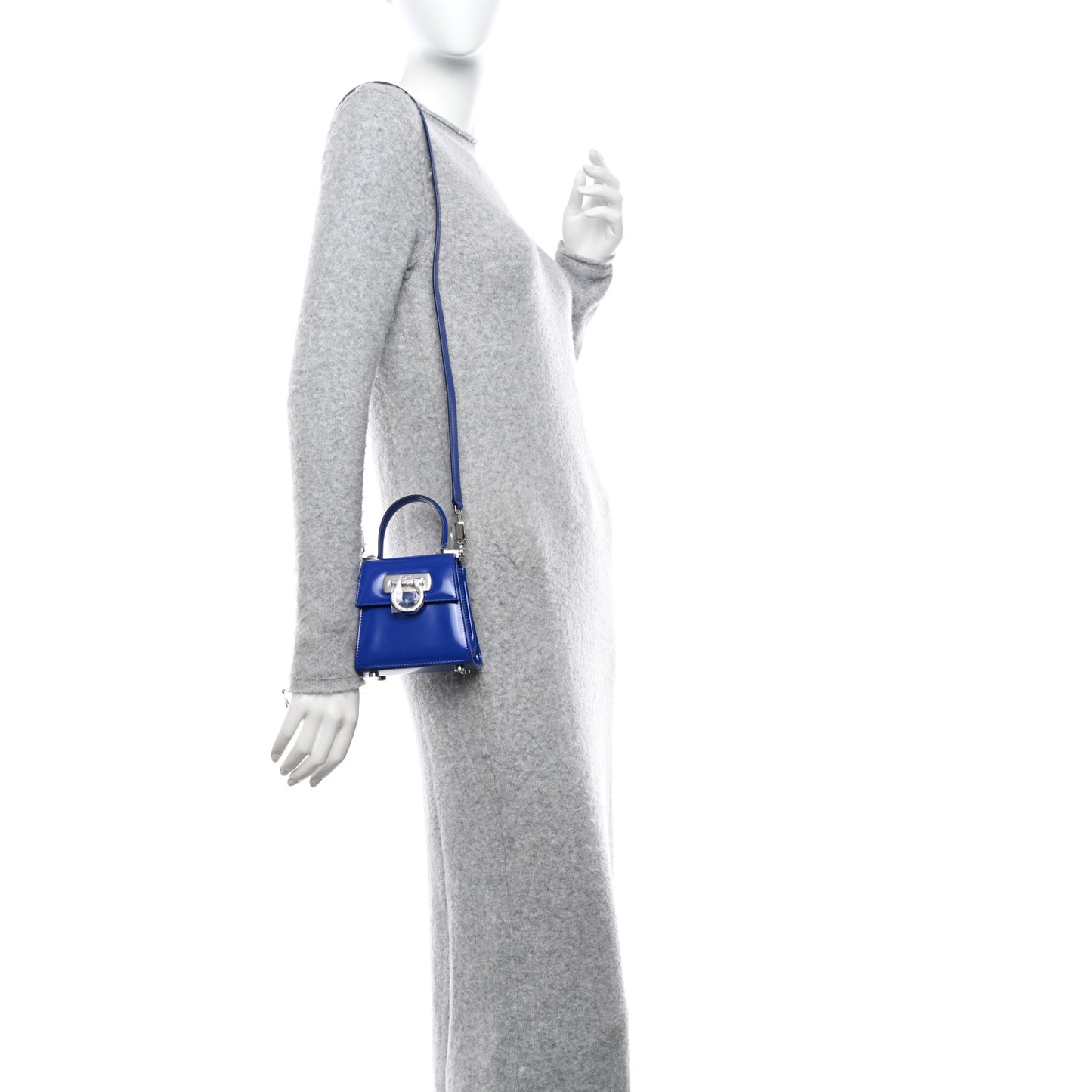 Brushed Calfskin Micro Iconic Top Handle Bag Lapis Lazuli