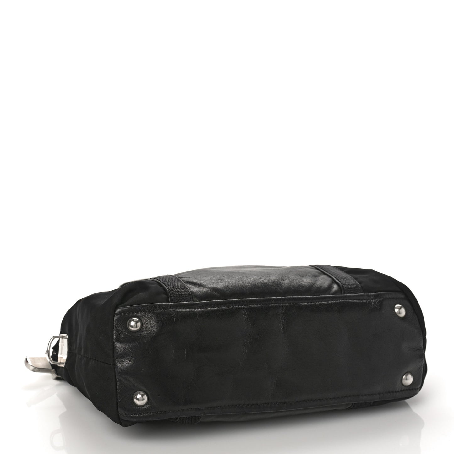 Tessuto Nylon Soft Calfskin Shopping Satchel Black