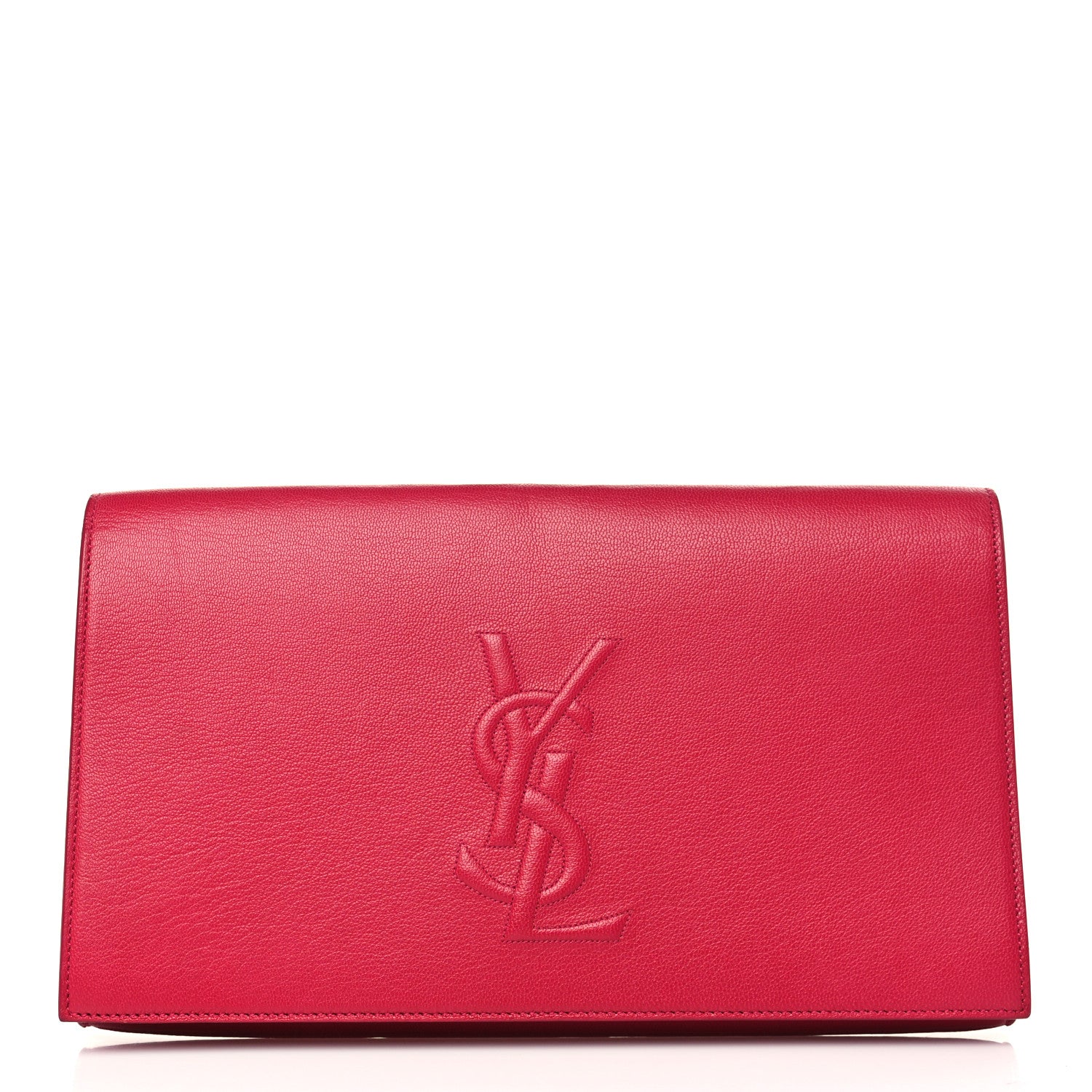 Saint Laurent Calfskin Monogram Large Belle De Jour Clutch Fuchsia 1 of 9