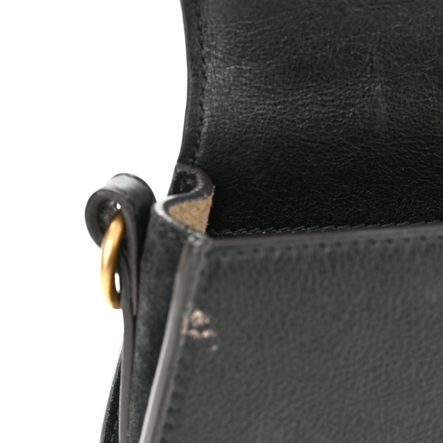 Calfskin Suede Small Nile Bracelet Bag Black