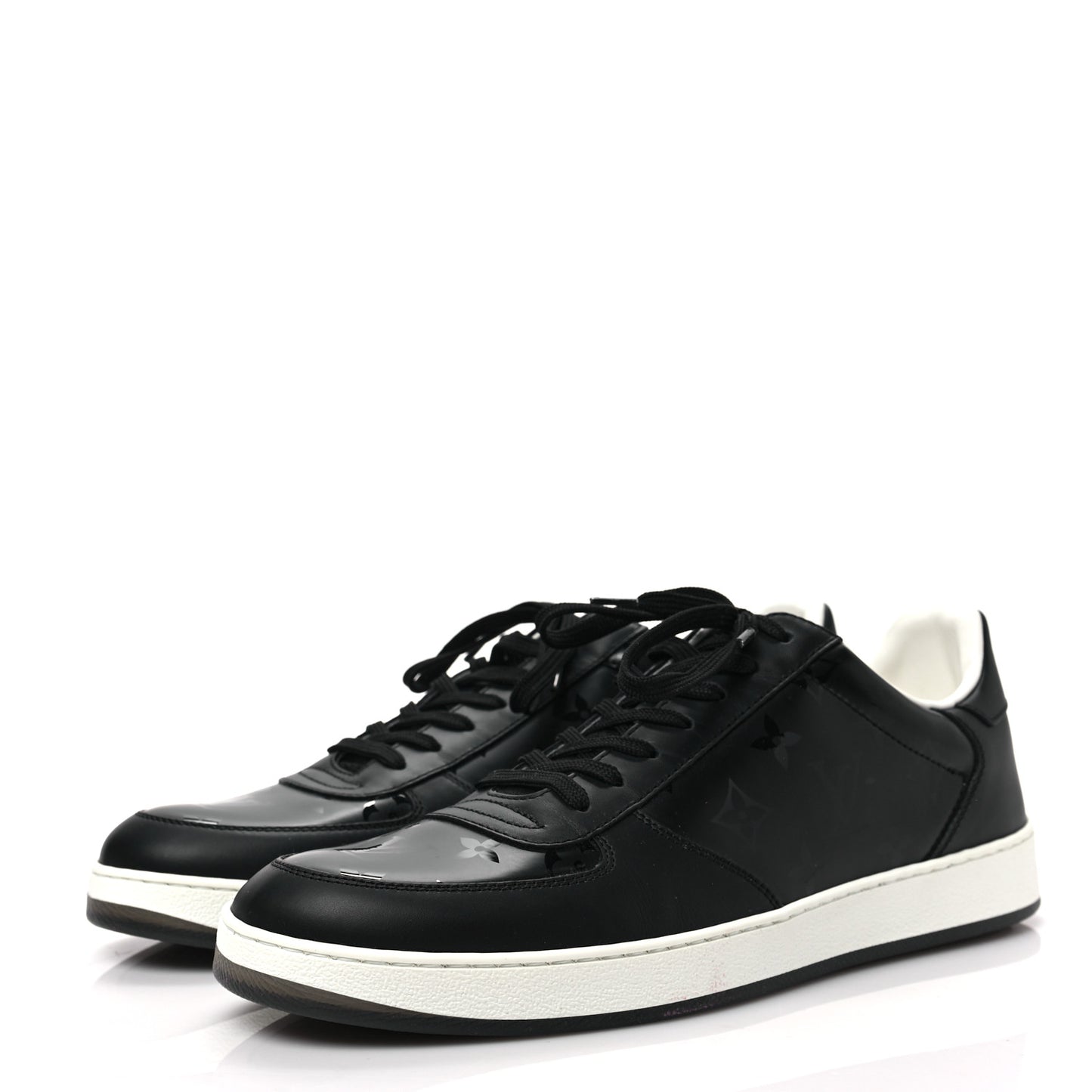 Calfskin Monogram Mens Rivoli Sneakers 8.5 Black
