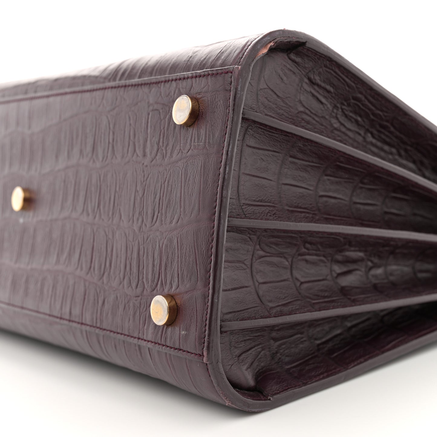 Calfskin Crocodile Embossed Small Sac de Jour Wine