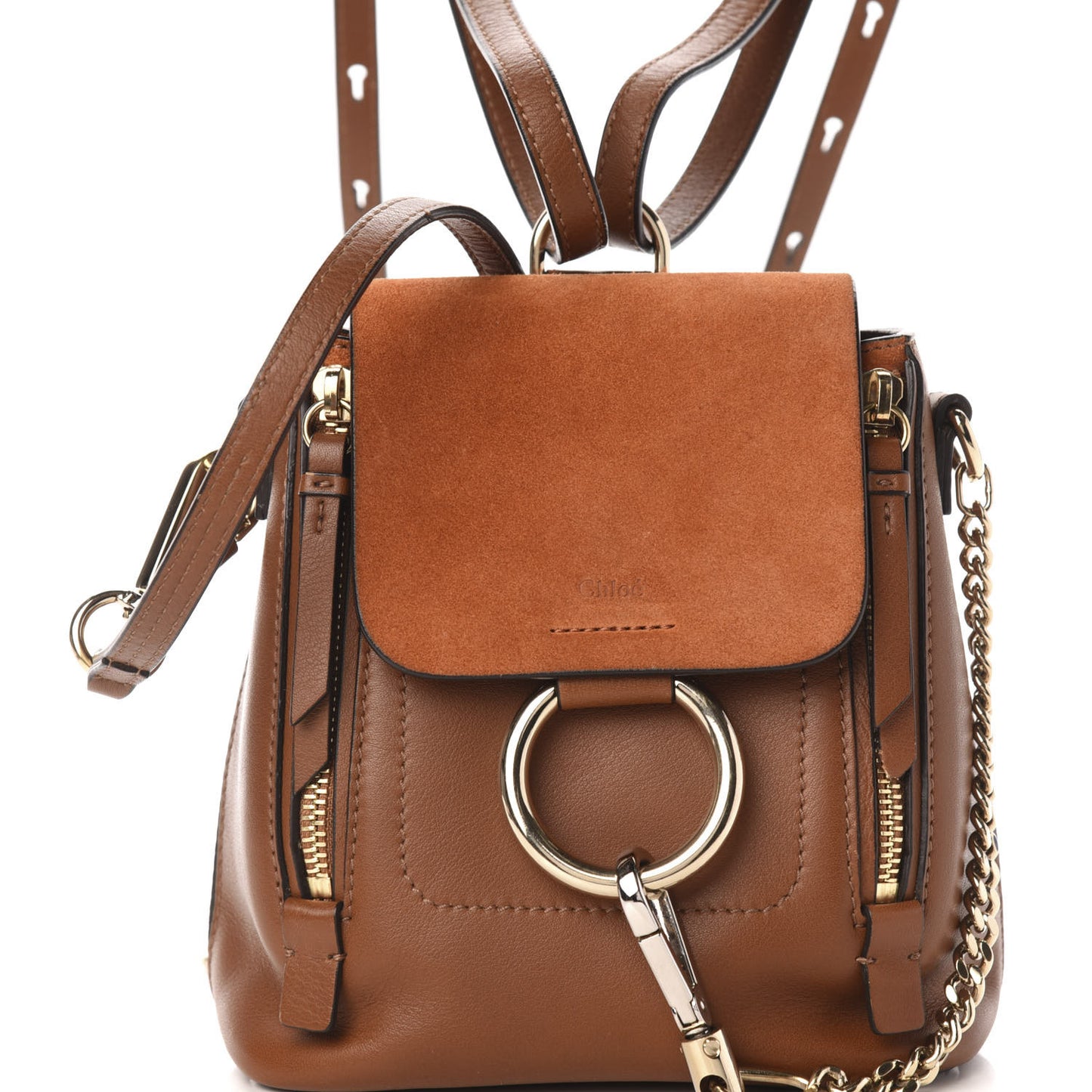 Suede Calfskin Mini Faye Backpack Tan