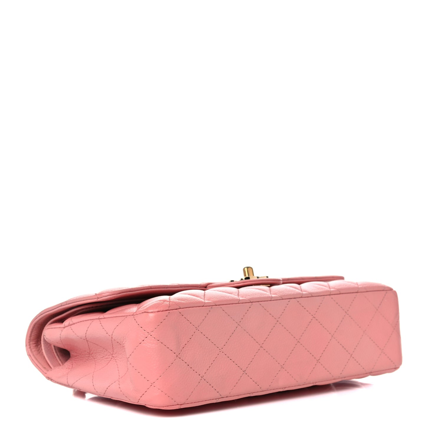 Caviar Quilted Medium Double Flap Pink