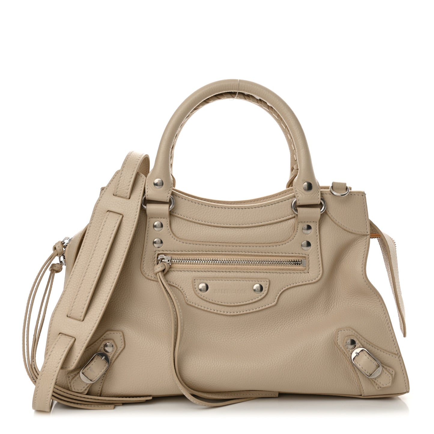 Grained Calfskin Neo Classic Silver Hardware S City Cream