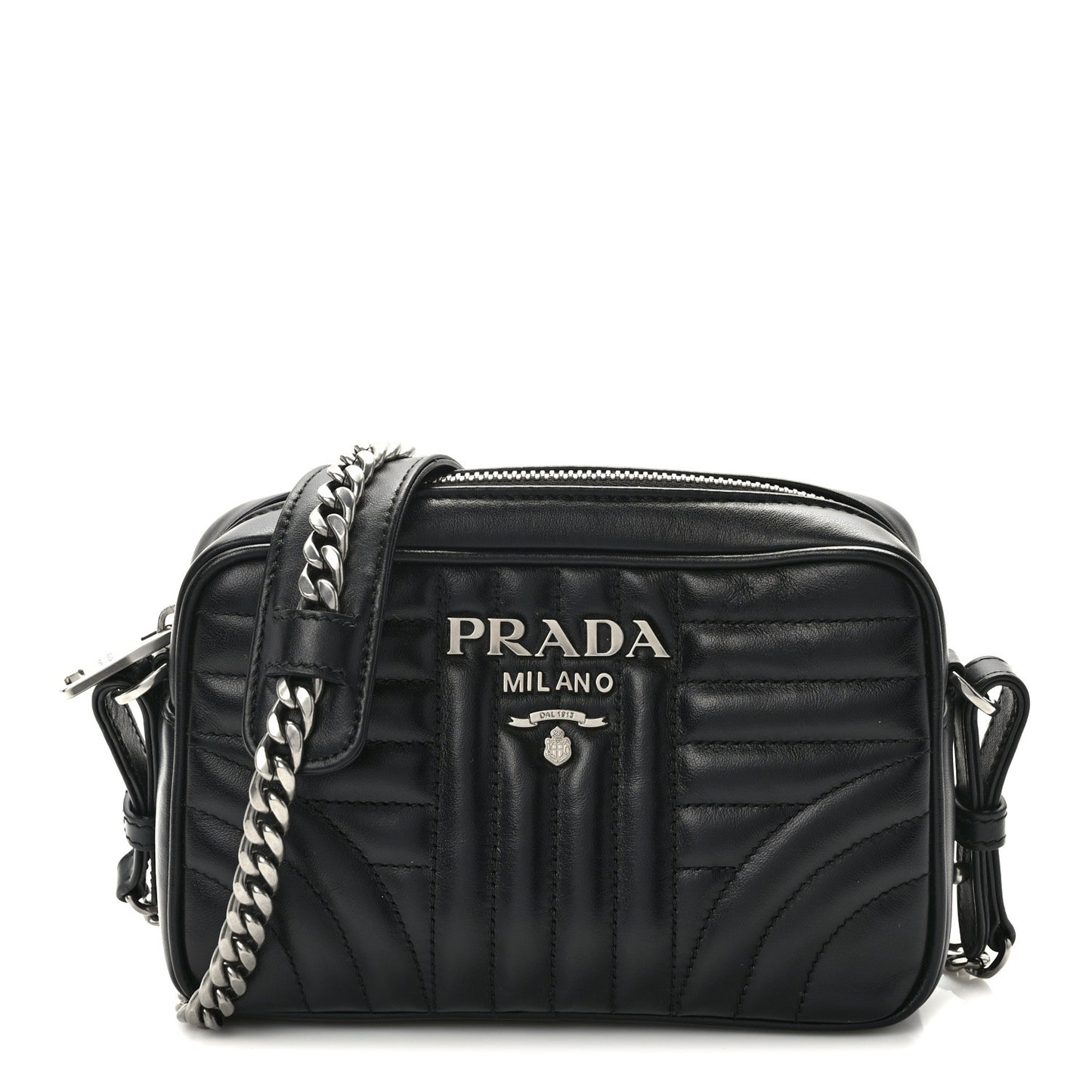 Soft Calfskin Diagramme Crossbody Bag Black