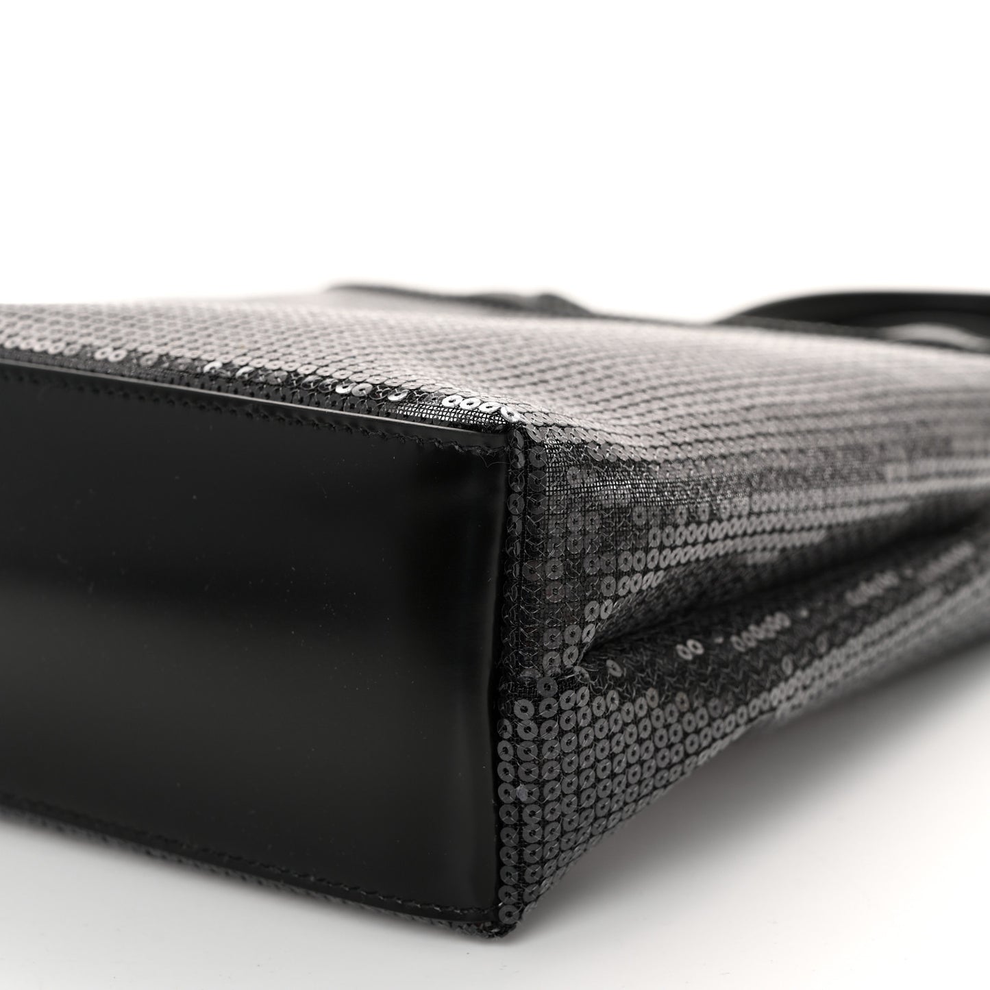 Sequin Rete Paillettes Small Tote Bag Black