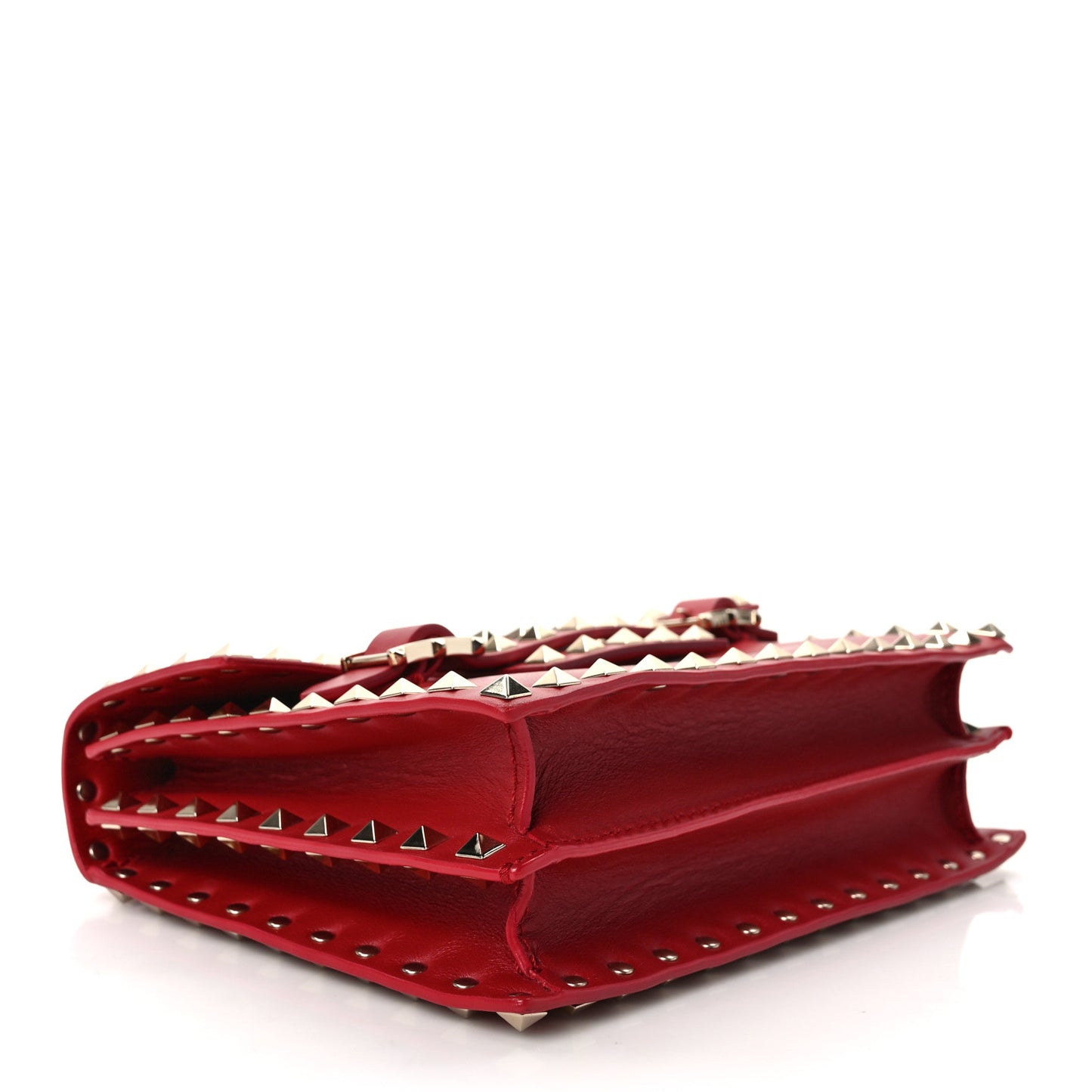 Calfskin Rockstud Flap Shoulder Bag Rosso Valentino
