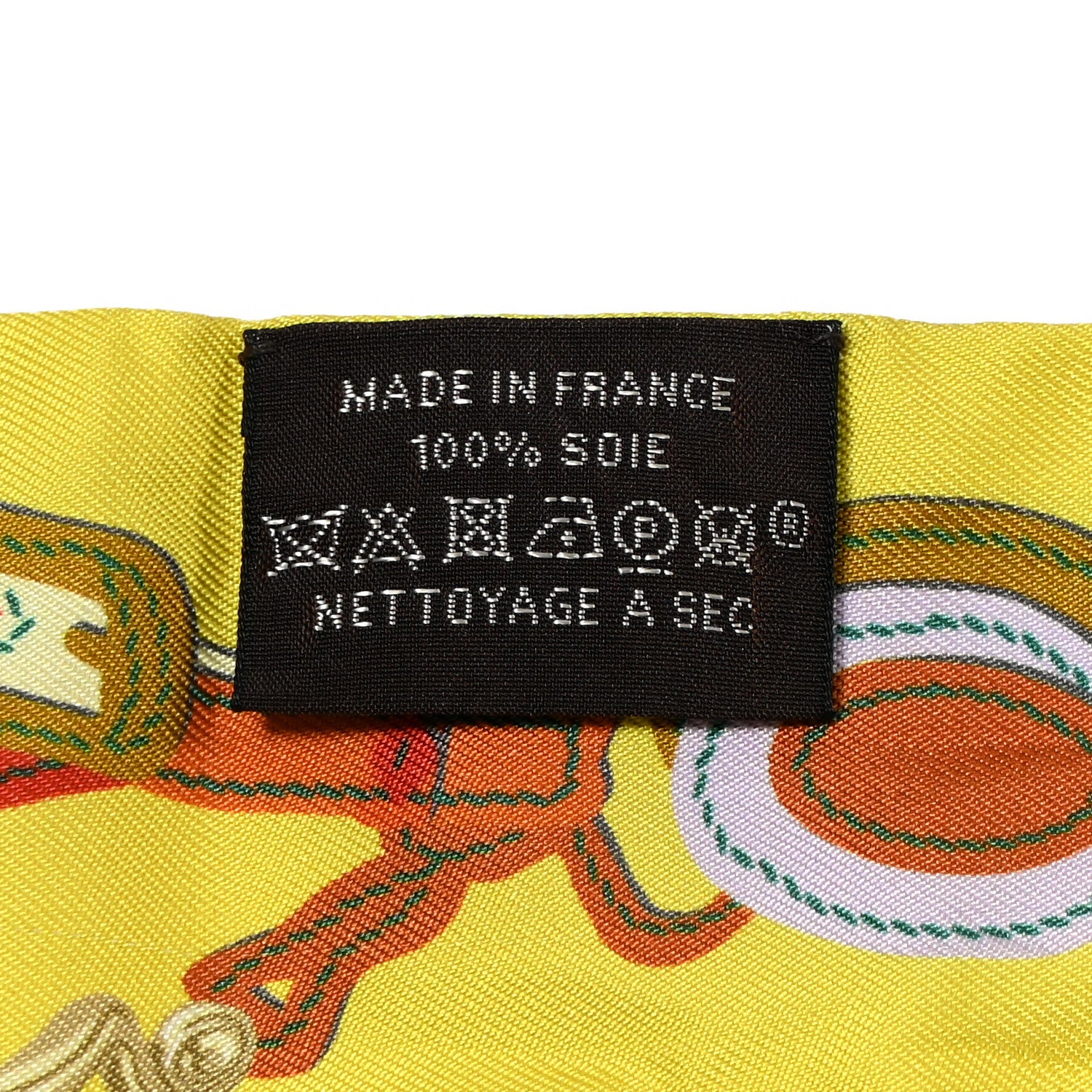 Hermes Silk Brides de Gala Applique Pique Twilly Jaune Vif Vert D'eau Bronze 3 of 5