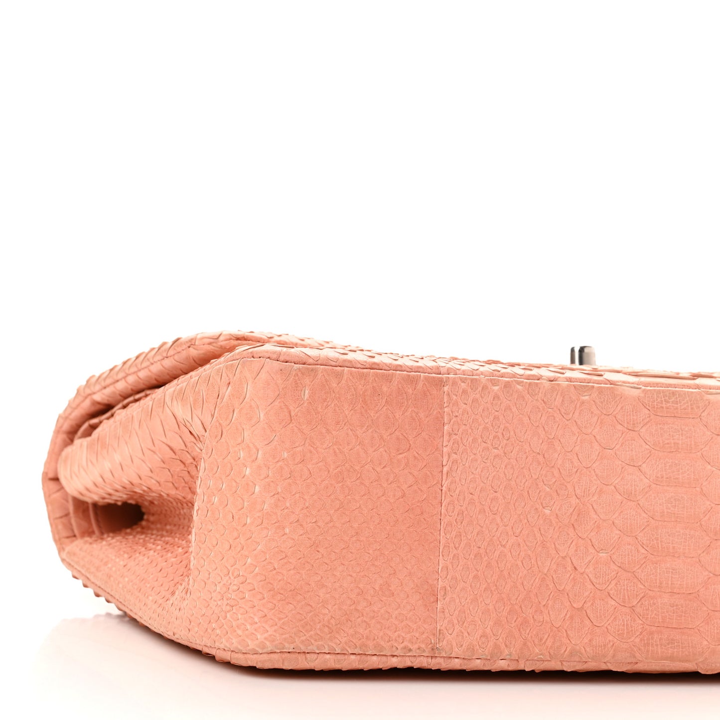 Snakeskin Jumbo Double Flap Pink