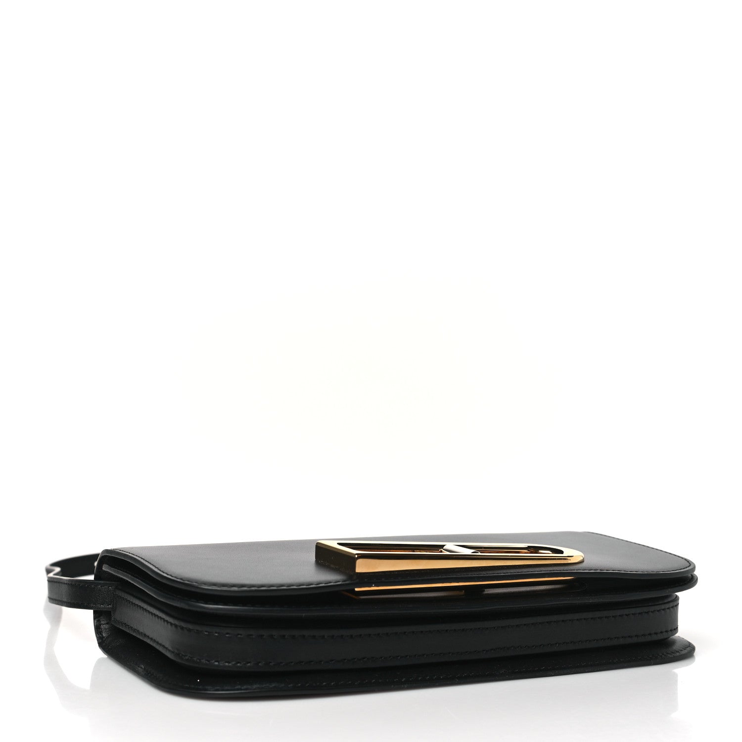 Delvaux Olen Calfskin Lingot Clutch Bag Black 5 of 10