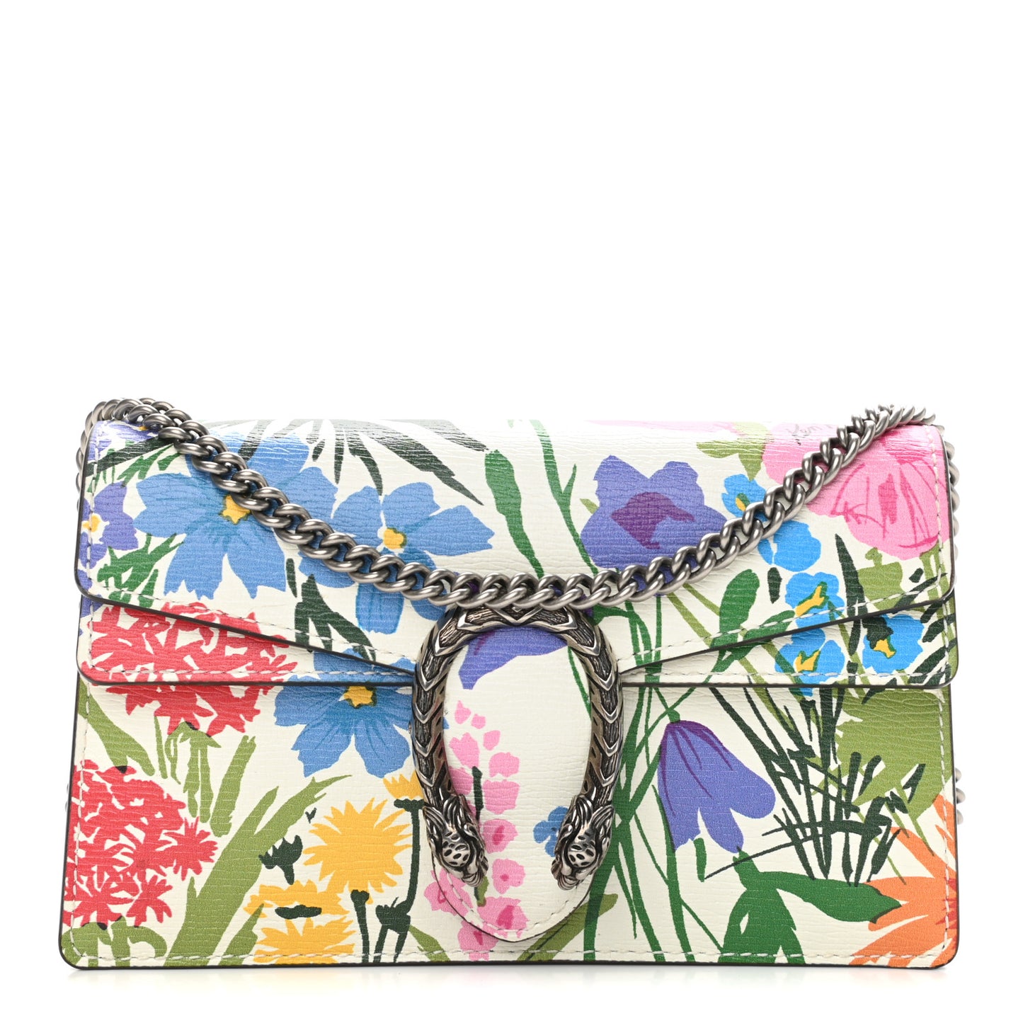 X KEN SCOTT New Shangai Calfskin Jardin D'Avril Floral Print Super Mini Dionysus Shoulder Bag Ivory Pink