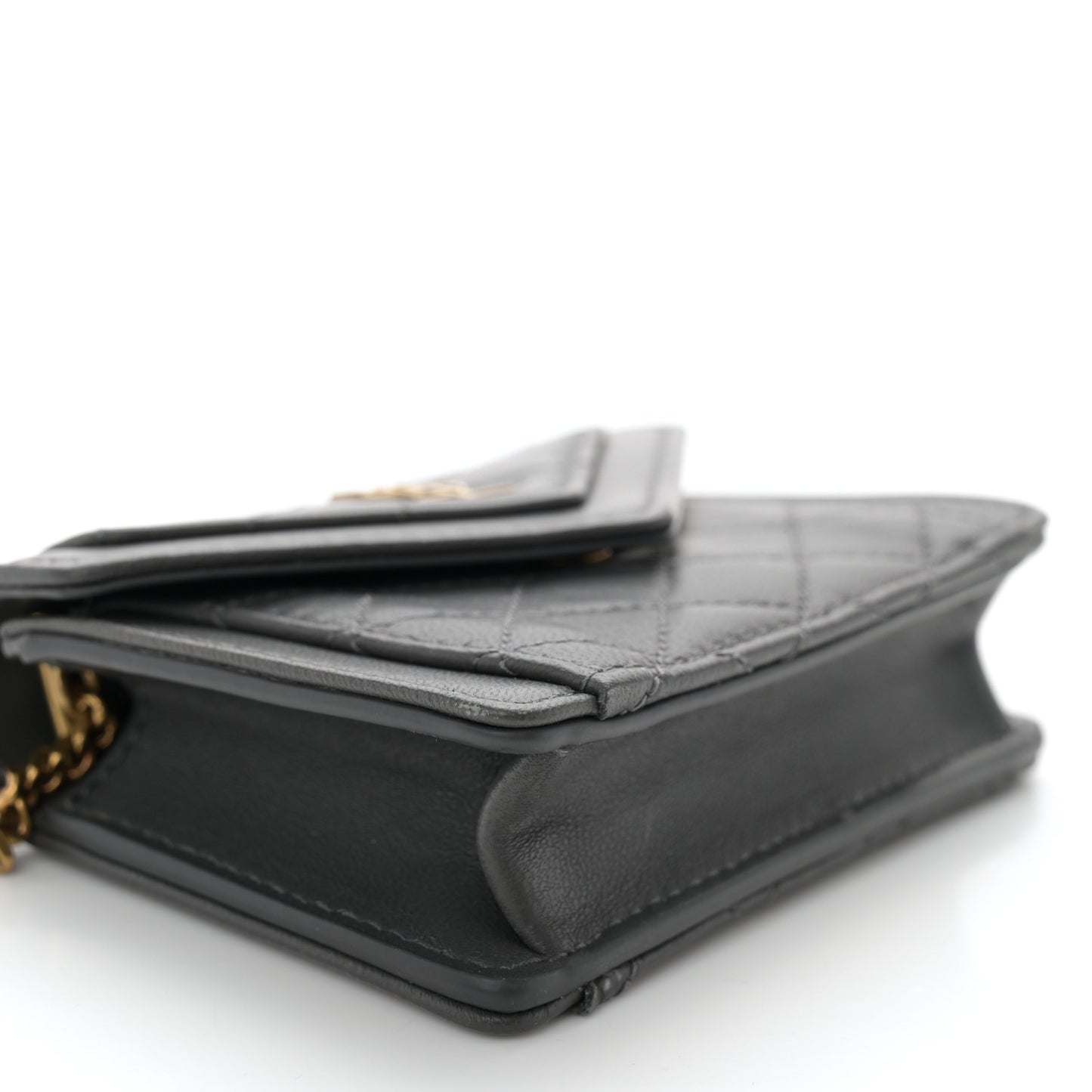 Lambskin Quilted Monogram Micro Gaby Crossbody Bag Storm