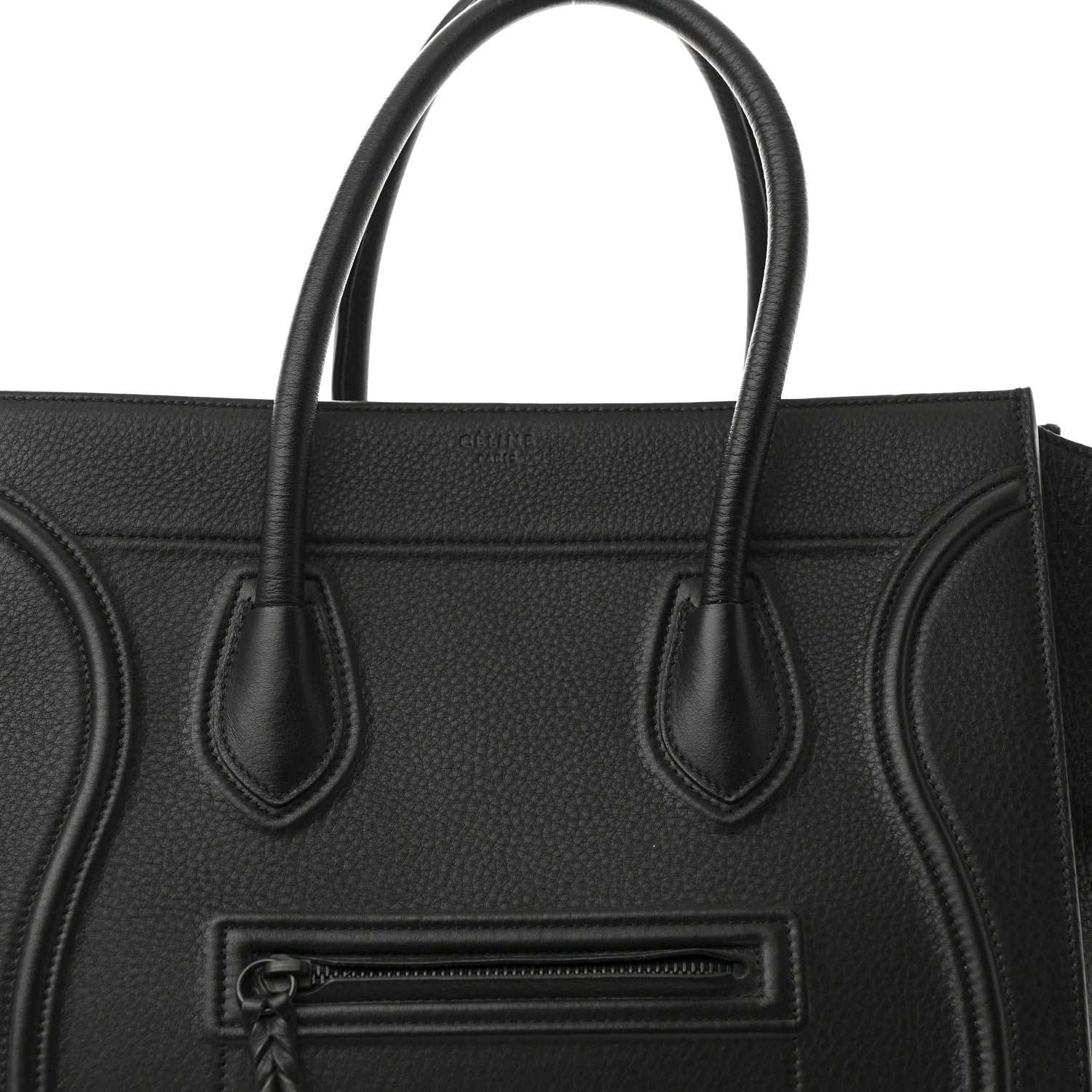 Celine Grained Calfskin Medium Phantom Luggage Black 8 of 10