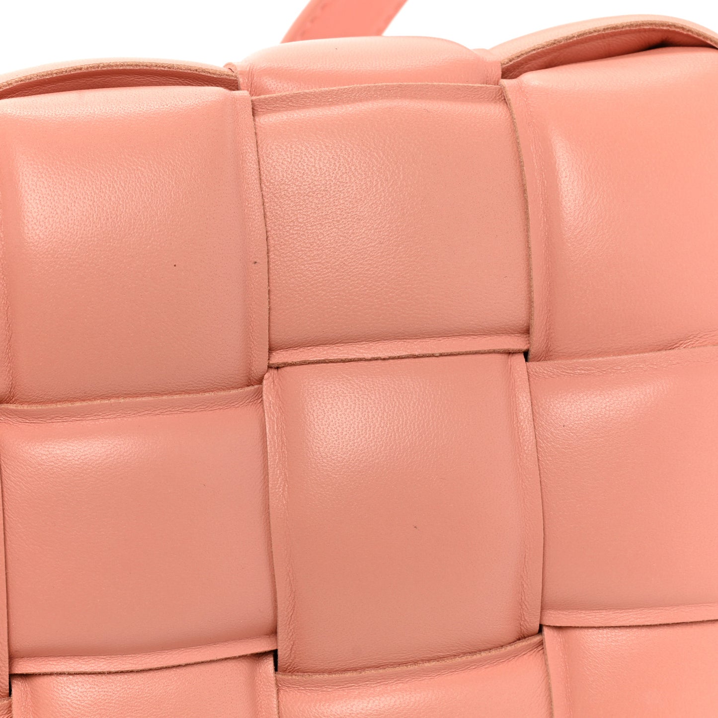 Nappa Maxi Intreccio Padded Cassette Crossbody Bag Peachy