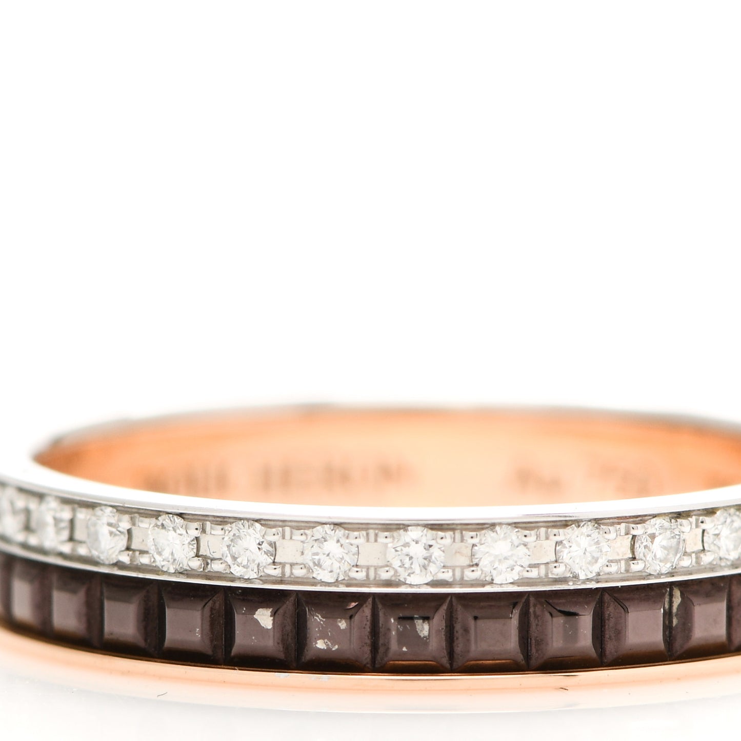 18K Pink White Gold PVD Diamond Quatre Classique Wedding Band Ring 51 5.75