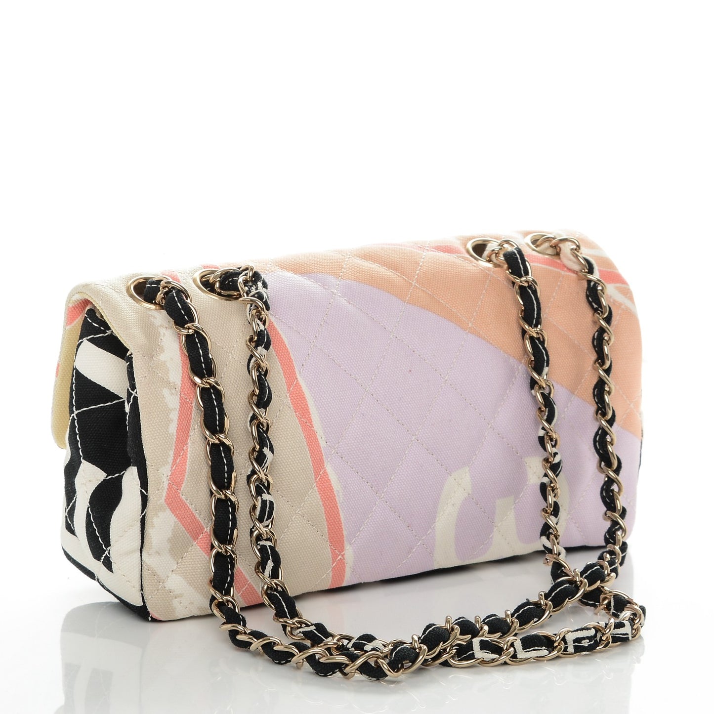 Canvas Small Printed Eiffel Tower Flap Bag