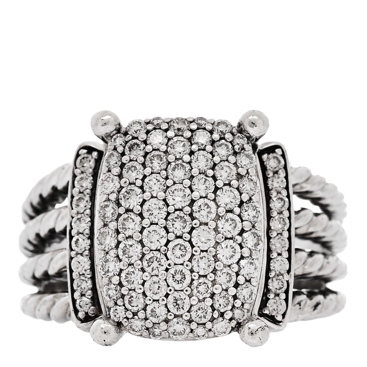 Sterling Silver Diamond 16mm Wheaton Ring 62 10