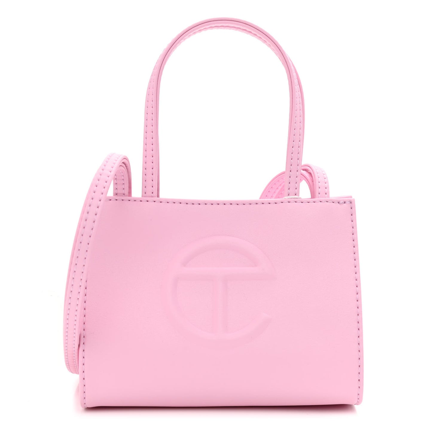 Vegan Leather Small Shopping Bag Bubblegum