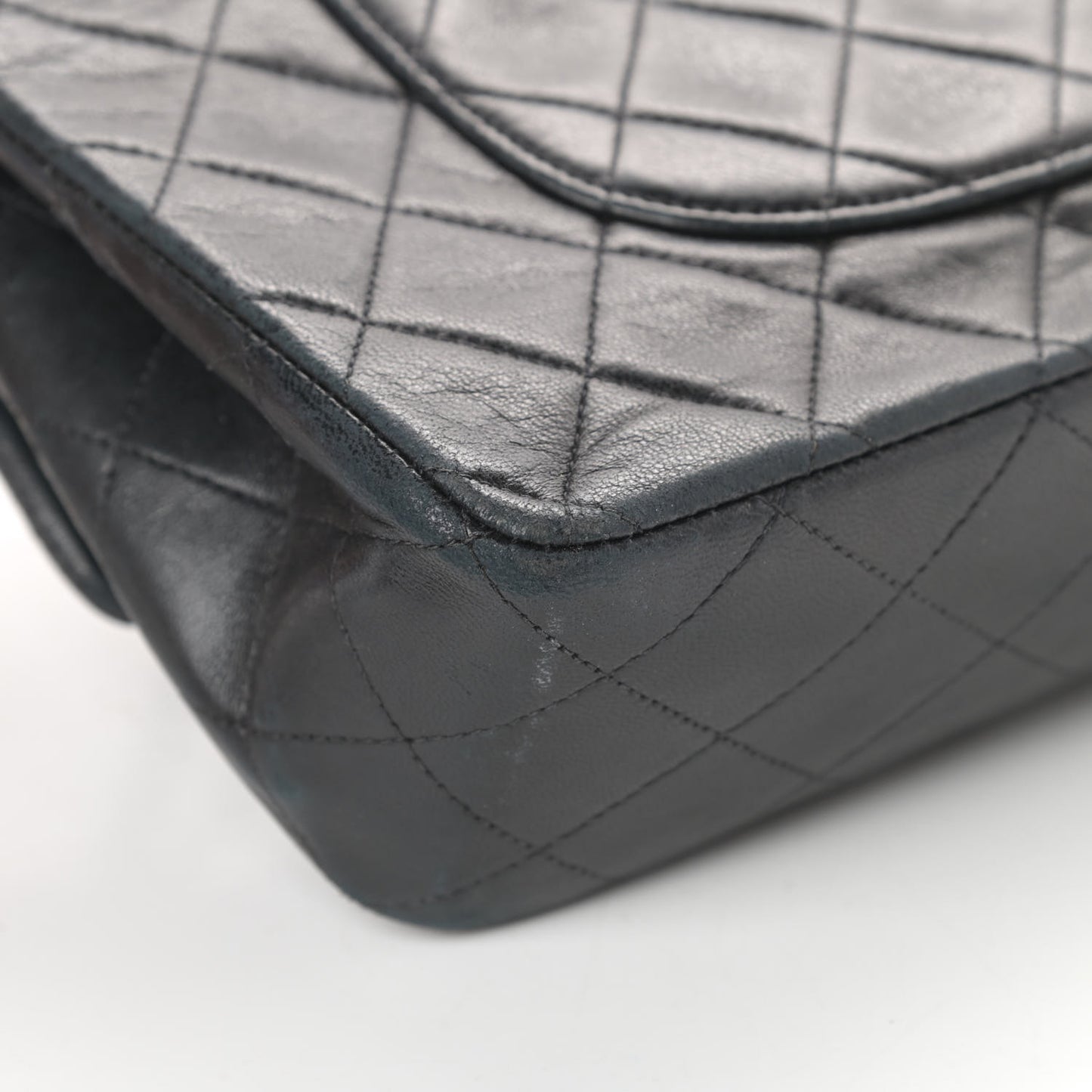 Lambskin Quilted Medium Double Flap Black