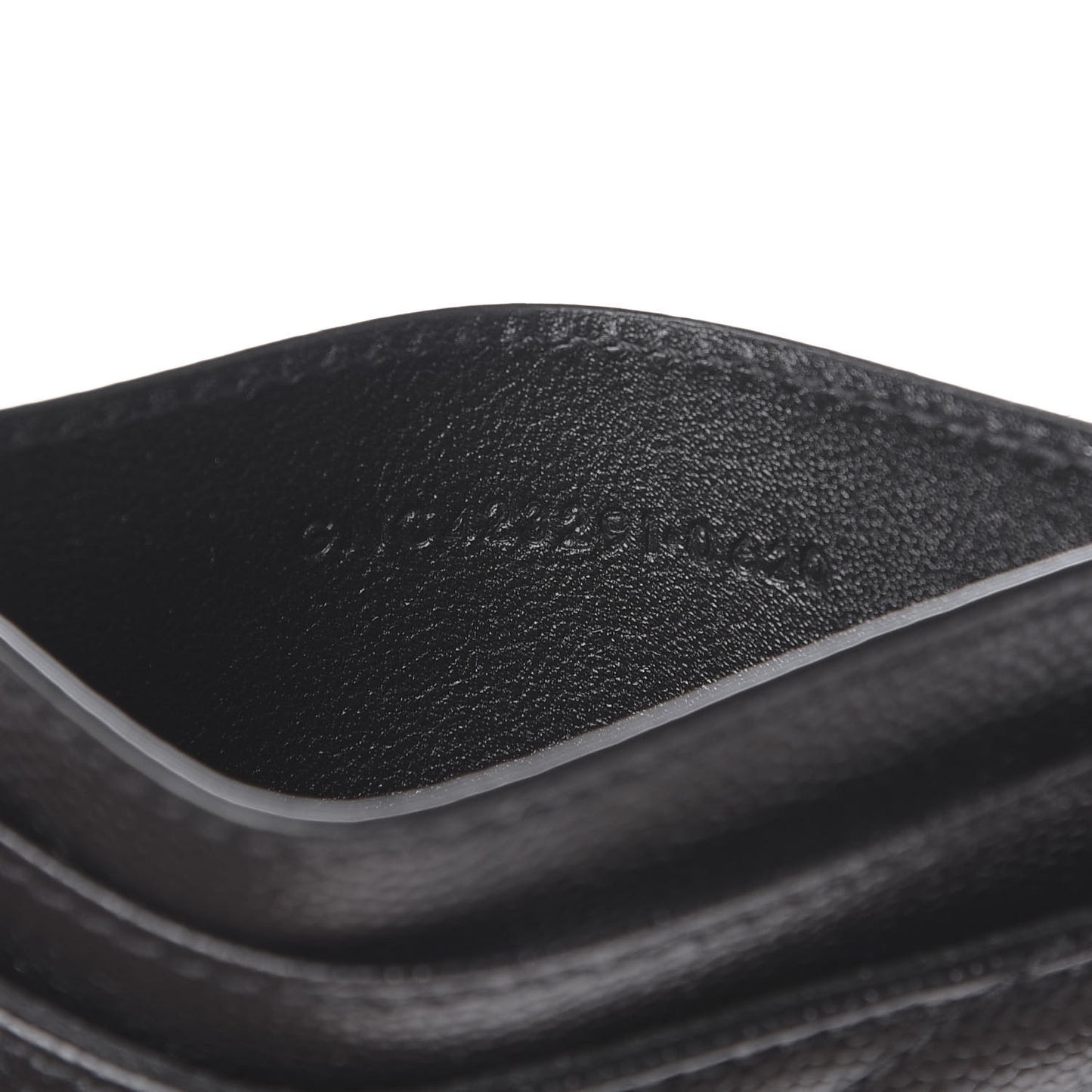 Grain De Poudre Matelasse Chevron Monogram Credit Card Case Black