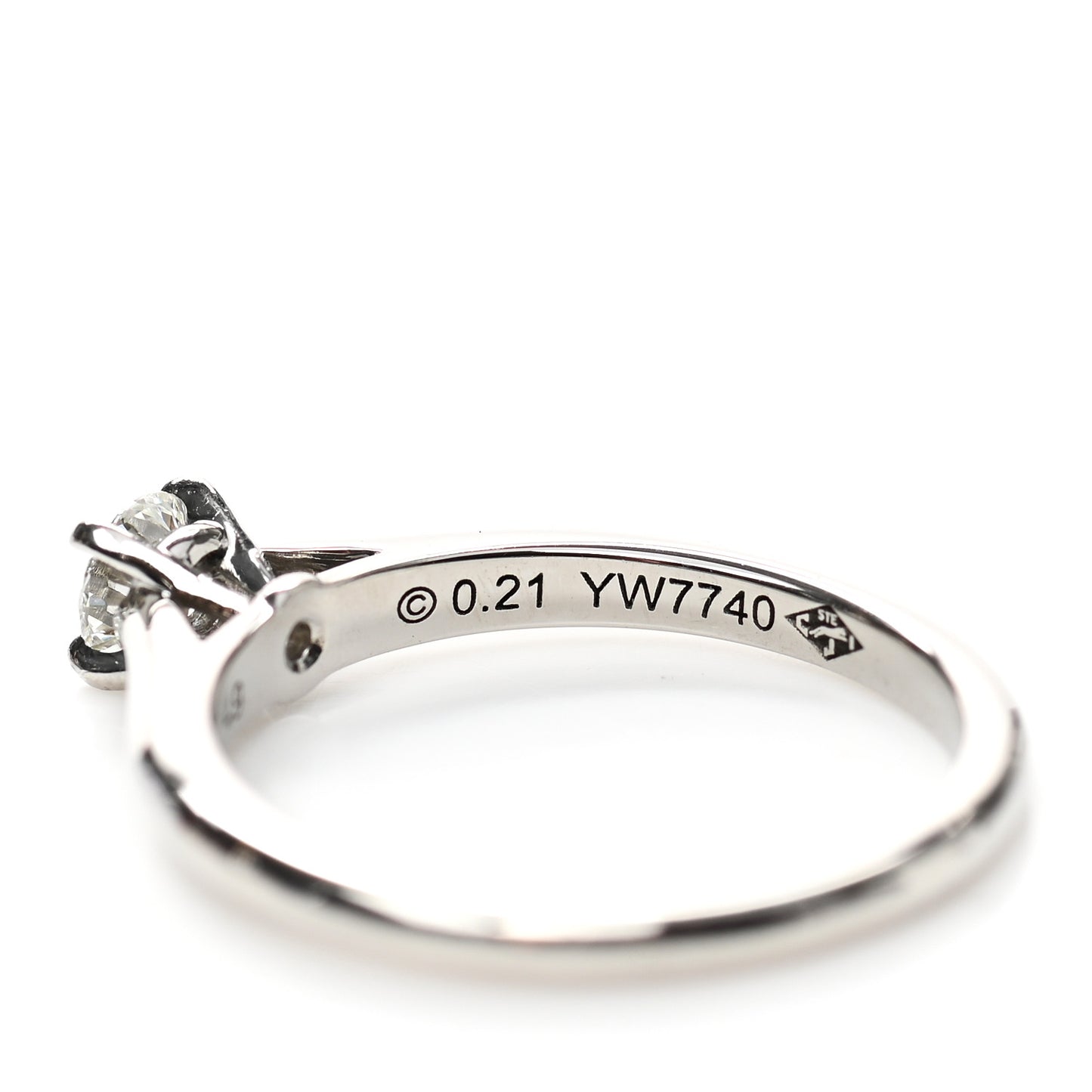 Platinum Diamond .21ct Solitaire 1895 Engagement Ring 49 4.75