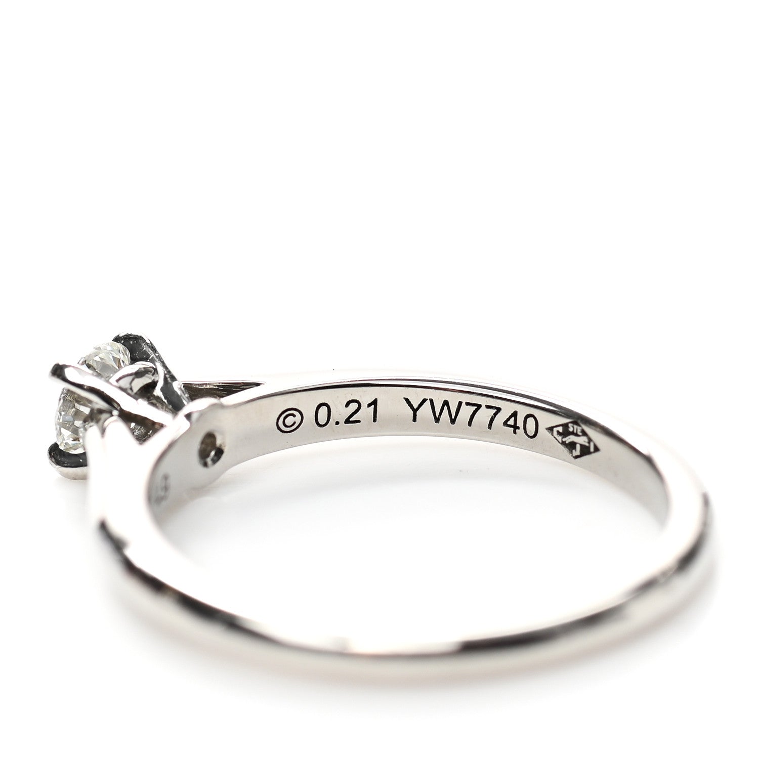 Cartier Platinum Diamond .21ct Solitaire 1895 Engagement Ring 49 4.75 6 of 8