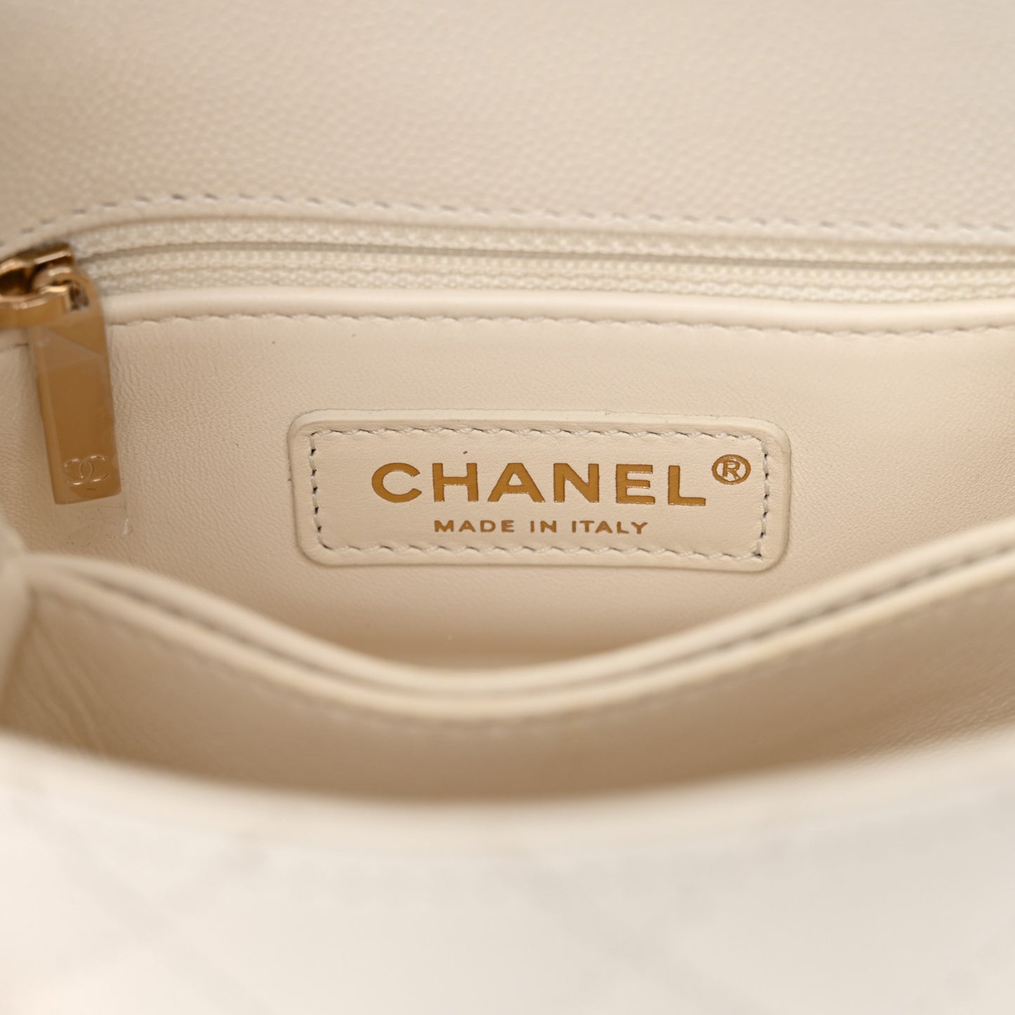 Caviar Quilted Extra Mini Coco Handle Flap White