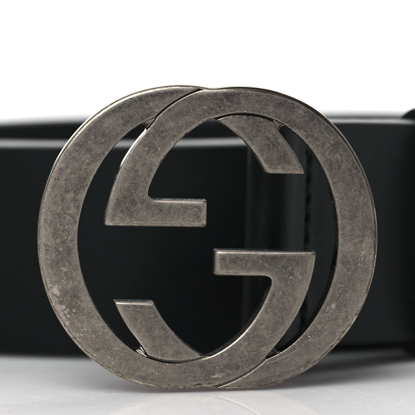 Moon Calfskin Nickel Interlocking G 90 36 Black