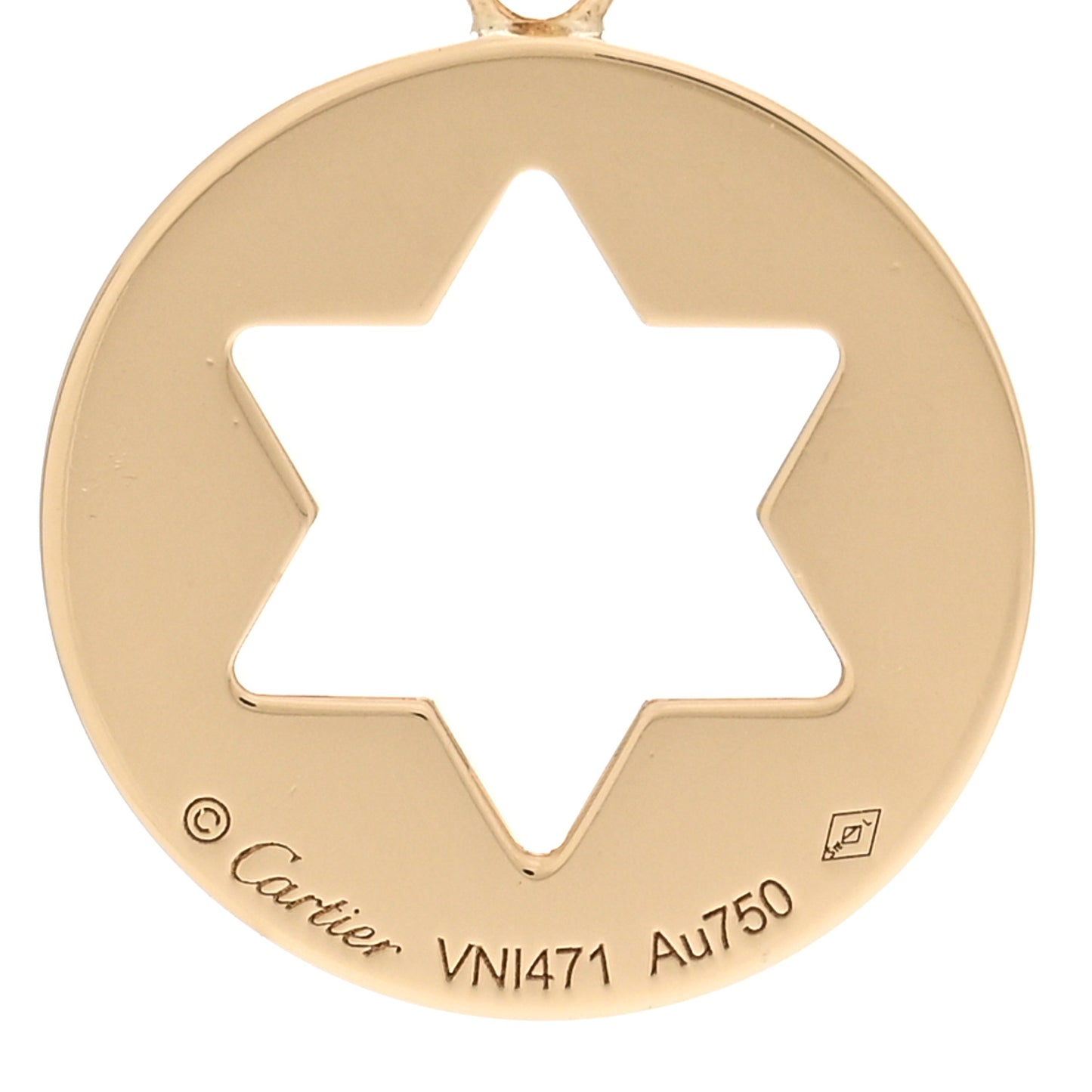 18K Yellow Gold Star of David Symbol Pendant