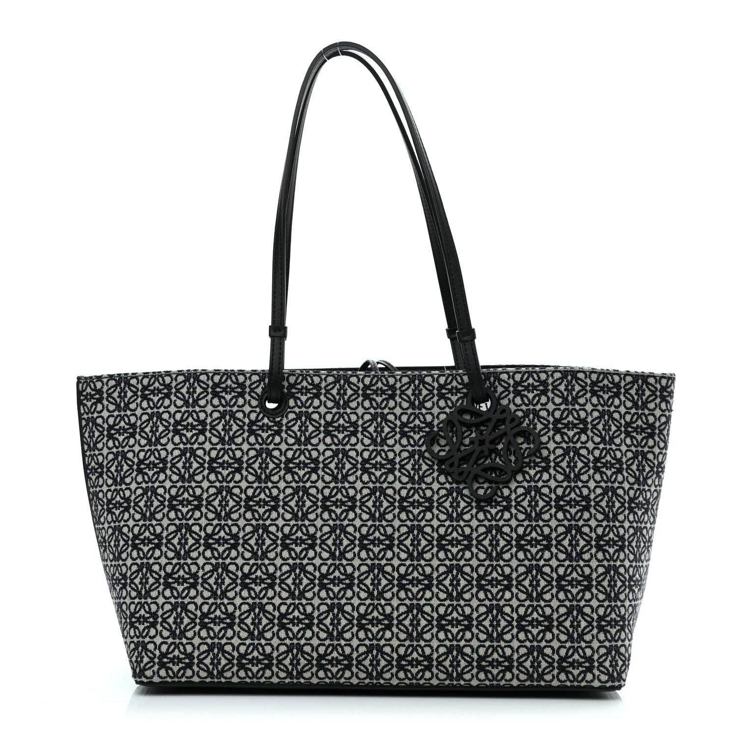 Loewe Jacquard Anagram Calfskin East West Tote Navy Black 1 of 8
