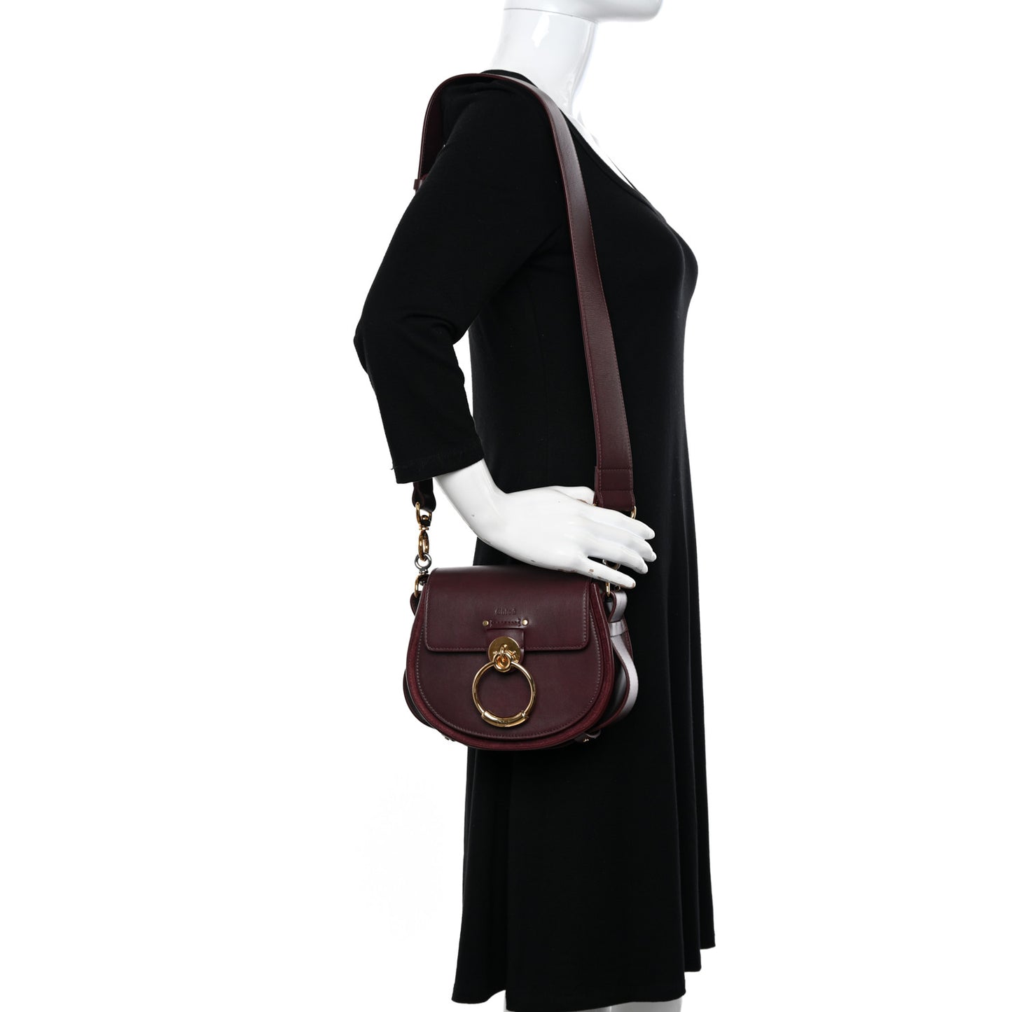 Calfskin Small Tess Bag Burnt Brown