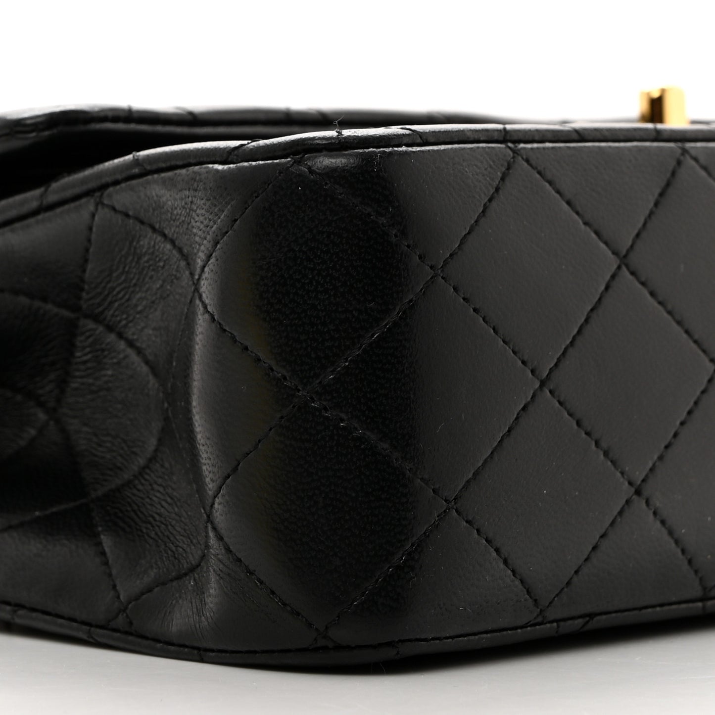 Lambskin Quilted Medium Double Flap Black