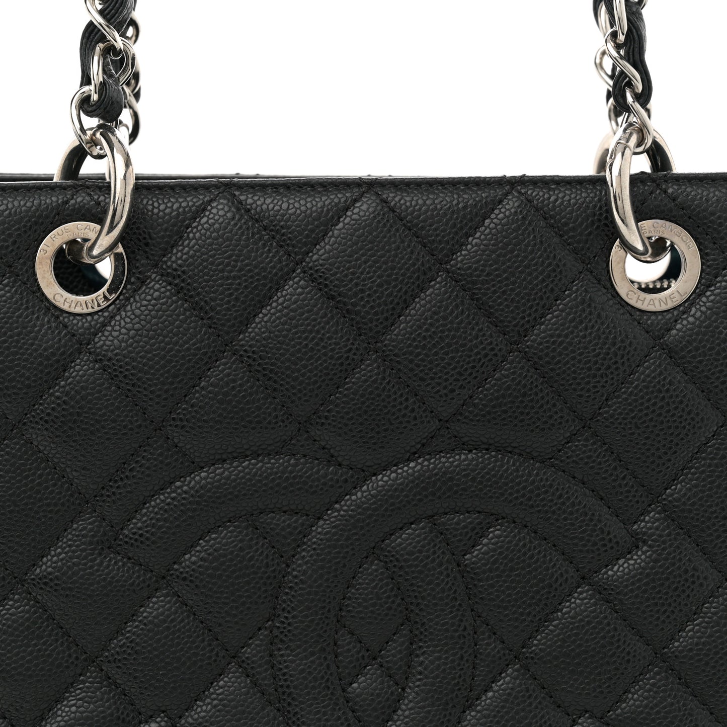 Caviar Quilted Grand Shopping Tote GST Black