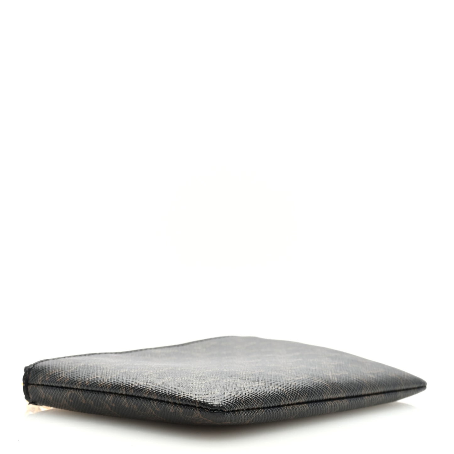 Triomphe Canvas Coin and Card Pouch With Hook Black