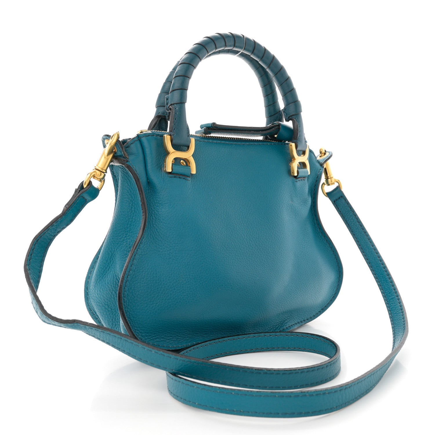 Chloe Calfskin Mini Marcie Satchel Washed Teal 3 of 15