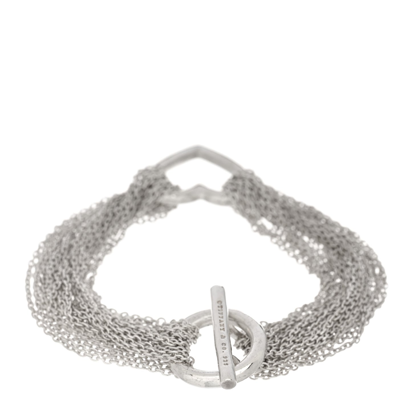 Sterling Silver Open Heart Multi Strand Bracelet