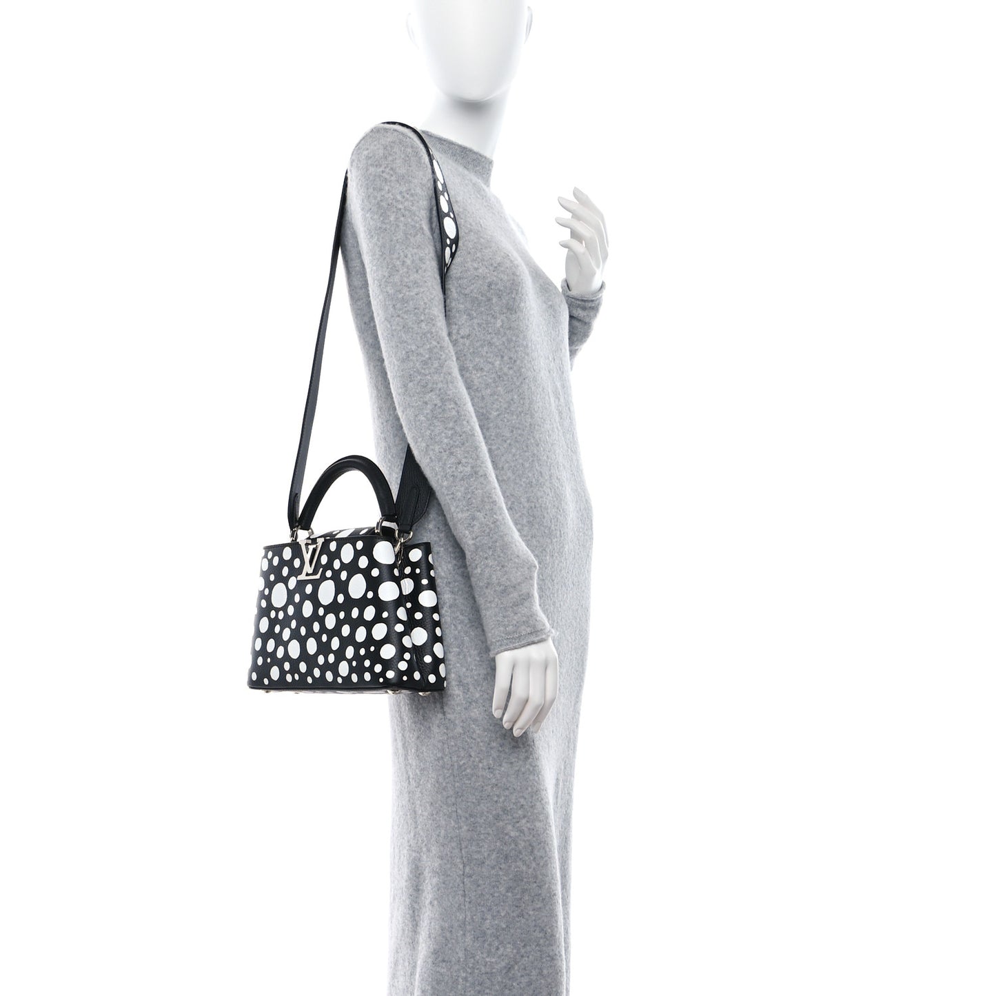 LOUIS VUITTON LV X YK Taurillon Capucines BB Black White