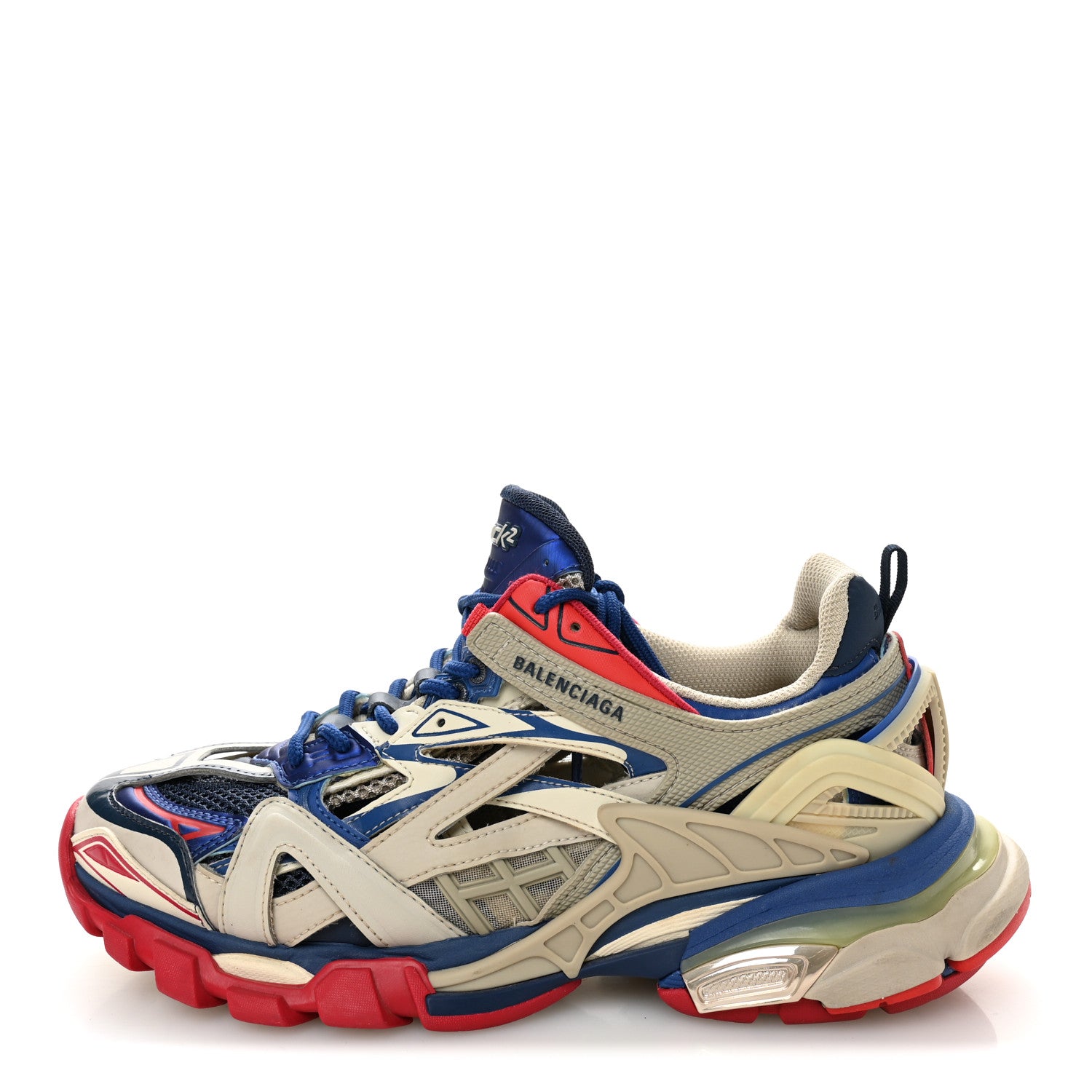 Balenciaga Rubber Mesh Bi-Color Womens Track.2 Open Sneakers 39 